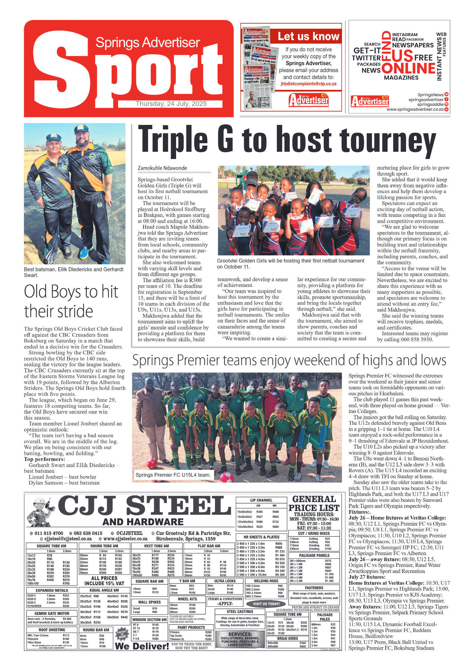Springs Advertiser 24 July 2025 page 12