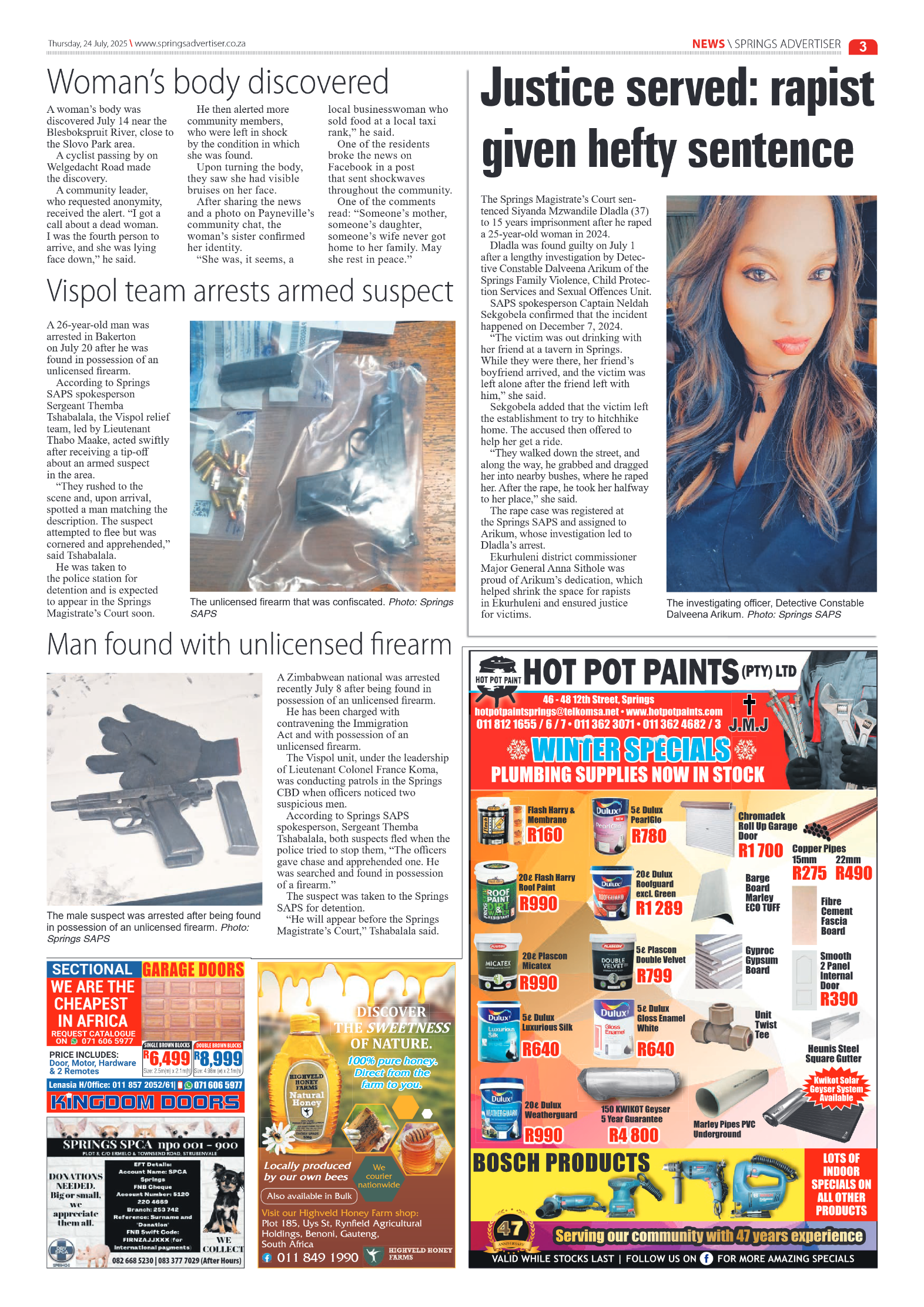Springs Advertiser 24 July 2025 page 3