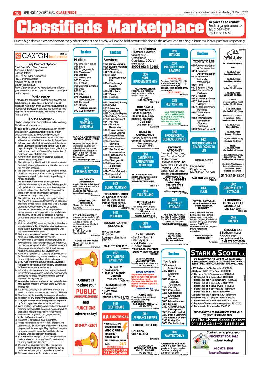 Springs Advertiser 24 March 2022 page 12