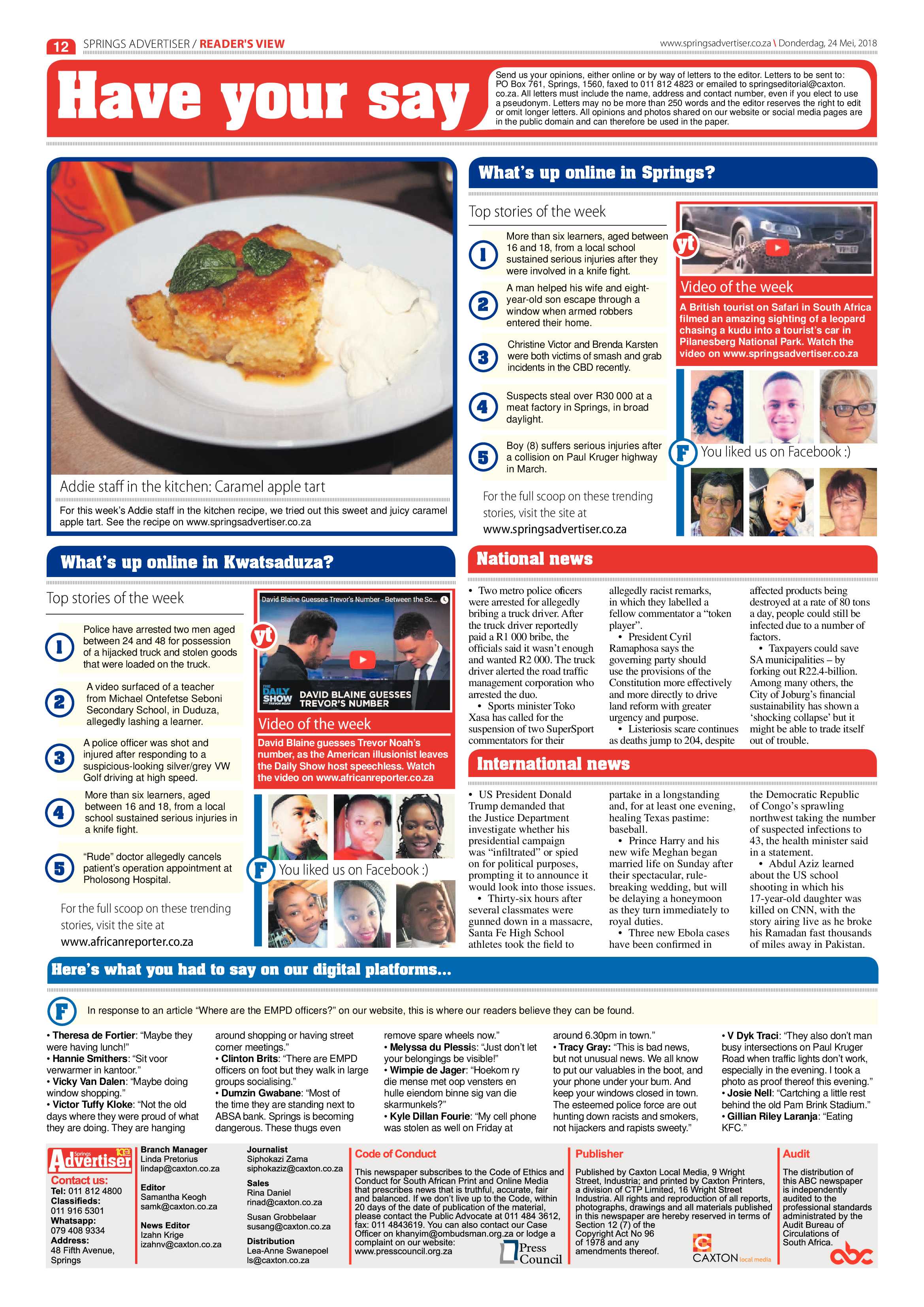Springs Advertiser 24 May 2018 page 14