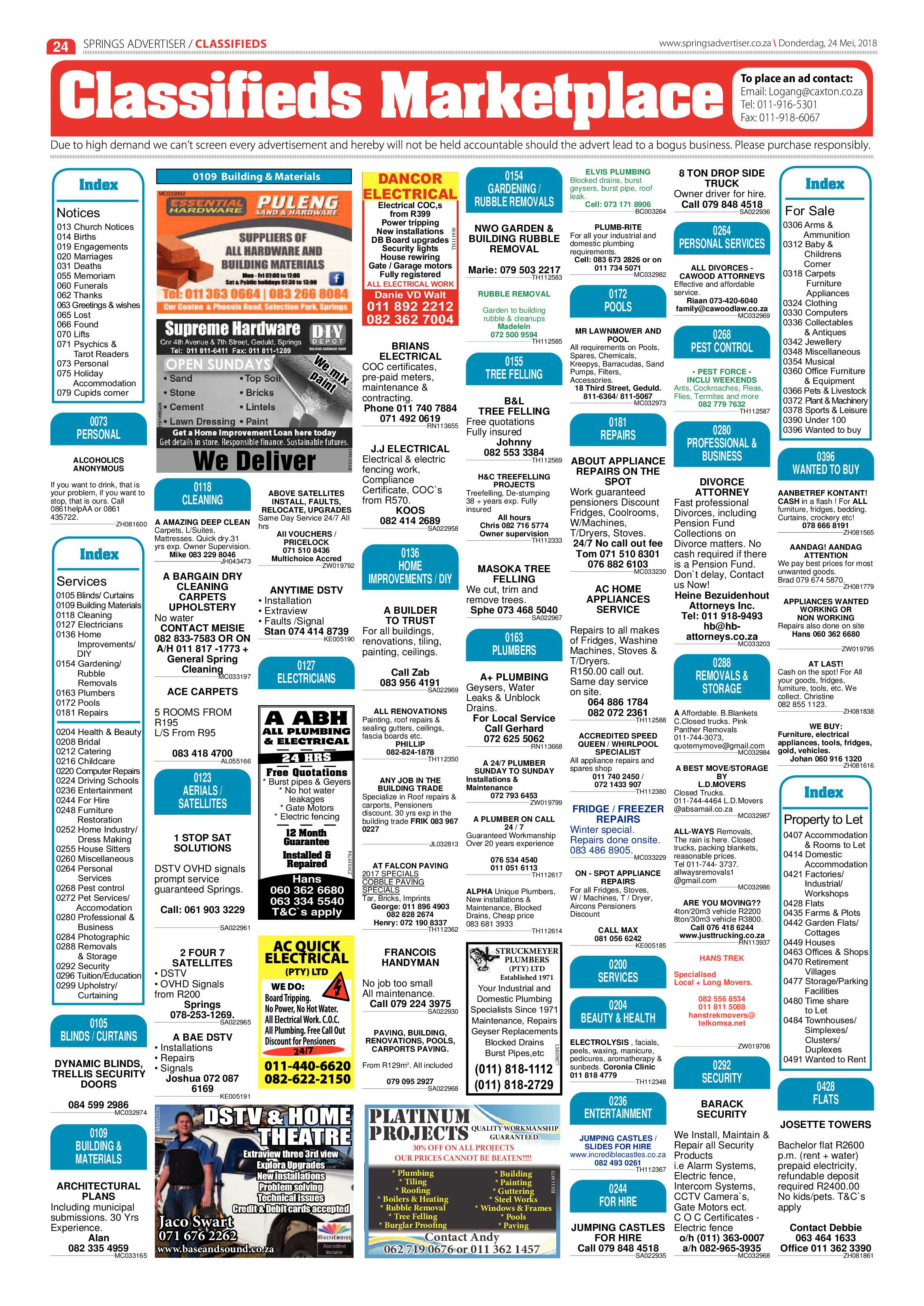Springs Advertiser 24 May 2018 page 26