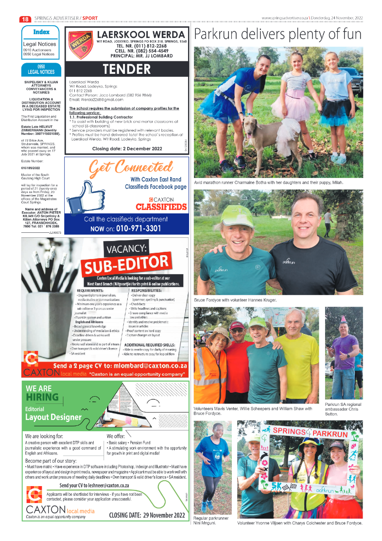 Springs Advertiser 24 Nov 2022 page 20