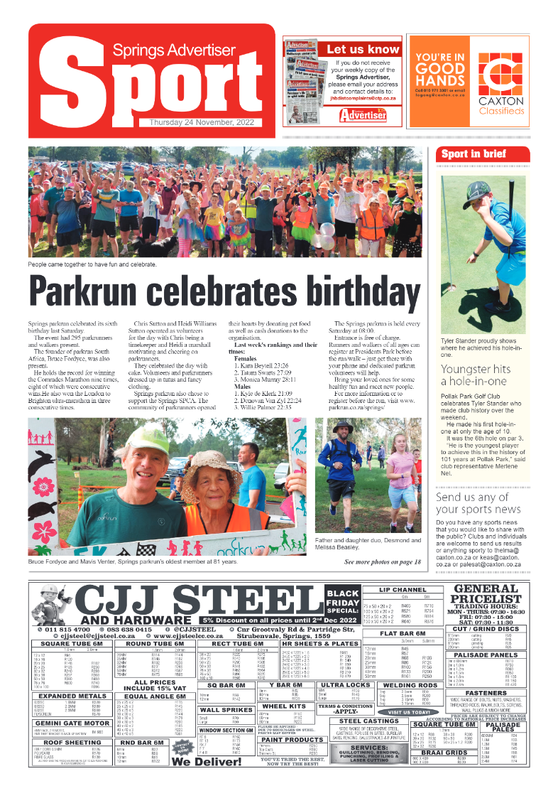 Springs Advertiser 24 Nov 2022 page 22