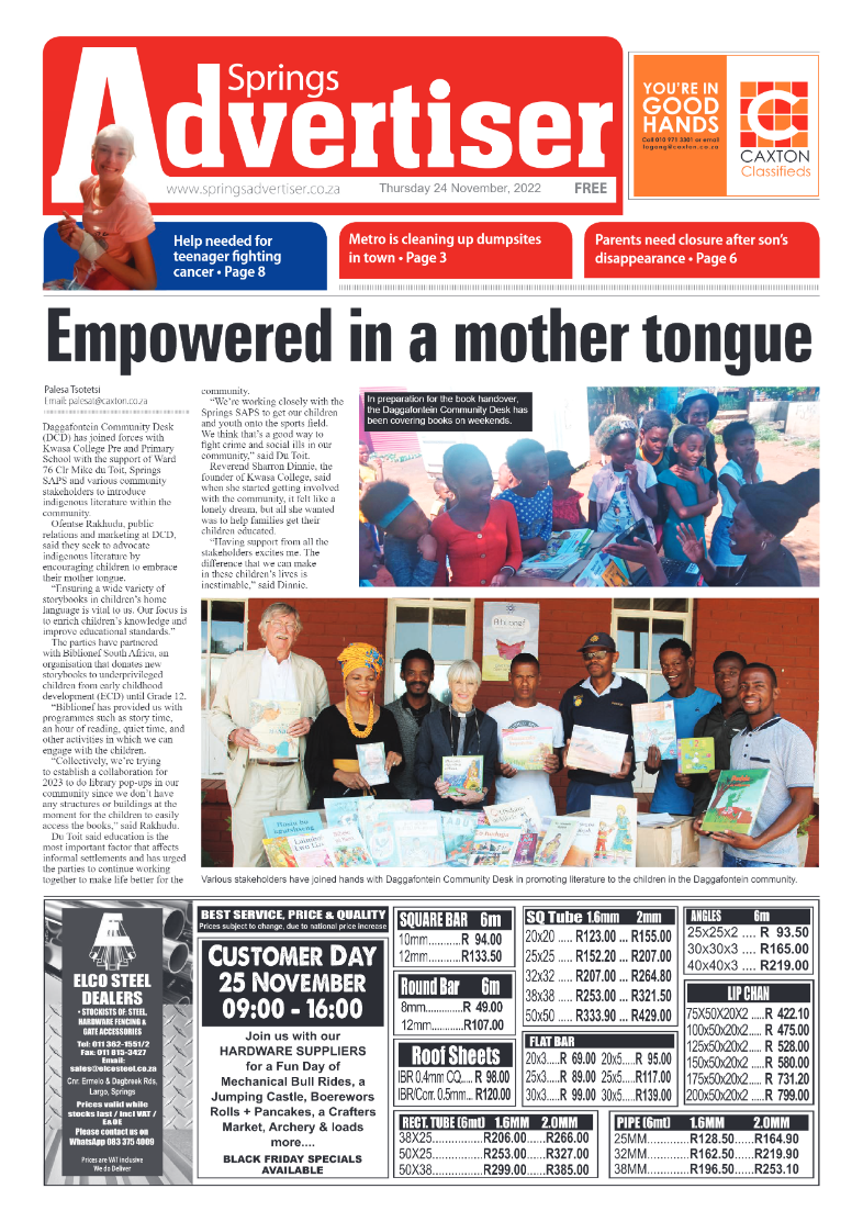 Springs Advertiser 24 Nov 2022 page 3