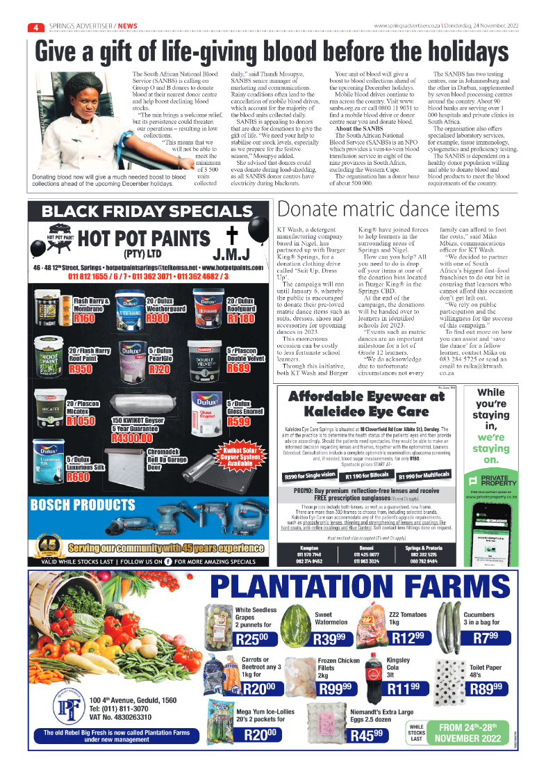 Springs Advertiser 24 Nov 2022 page 6