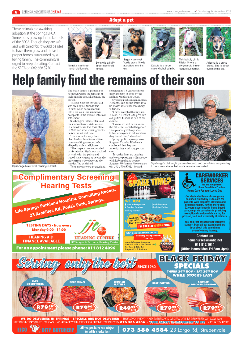 Springs Advertiser 24 Nov 2022 page 8