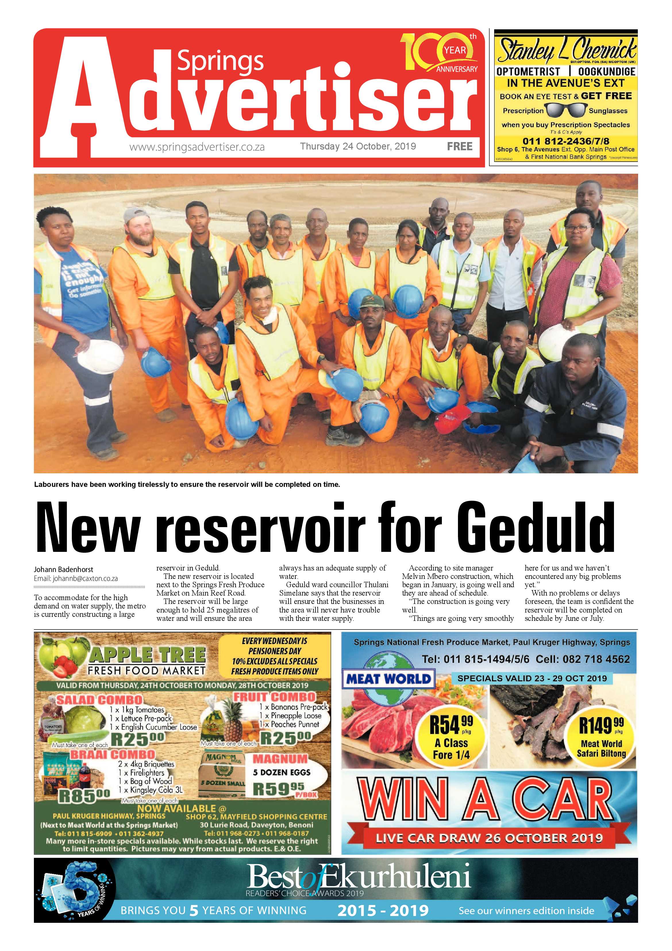 Springs Advertiser 24 October 2019 page 1