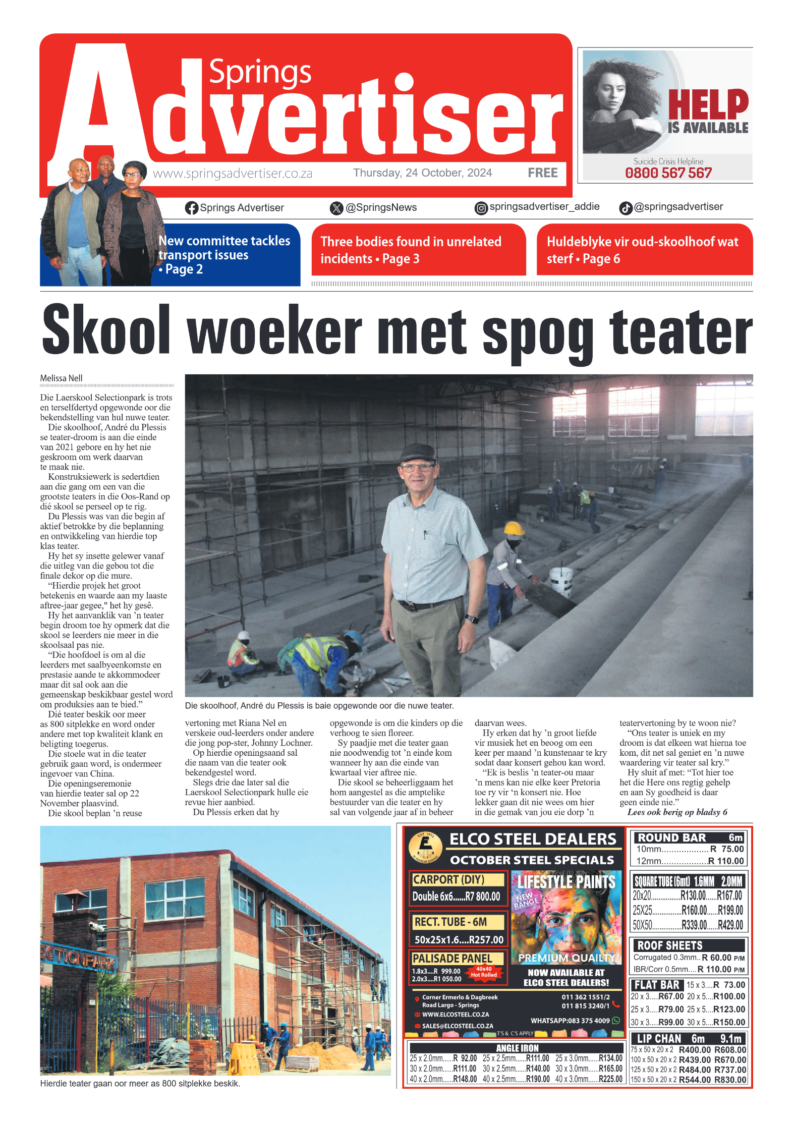 Springs Advertiser 24 October 2024 page 1