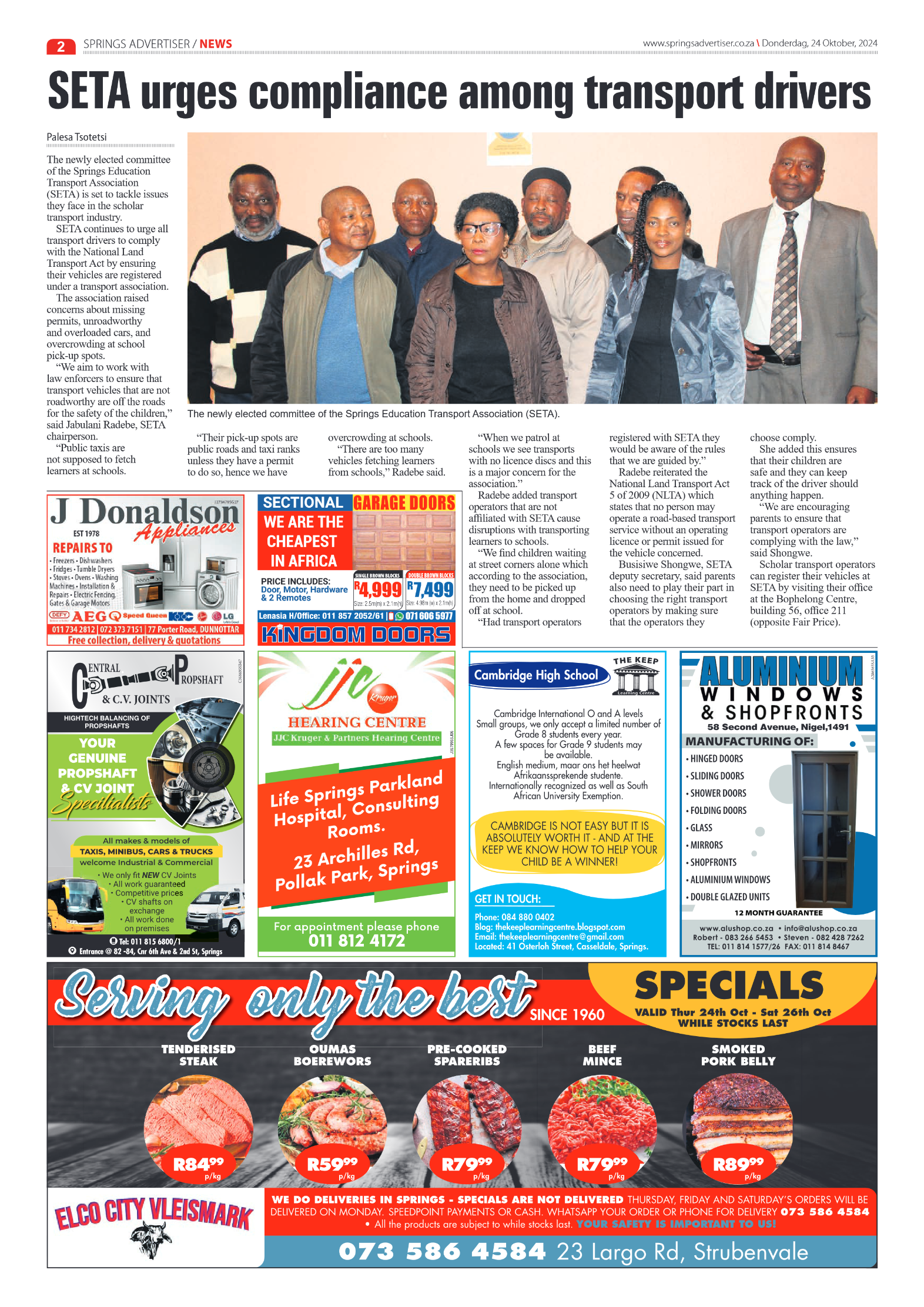 Springs Advertiser 24 October 2024 page 2