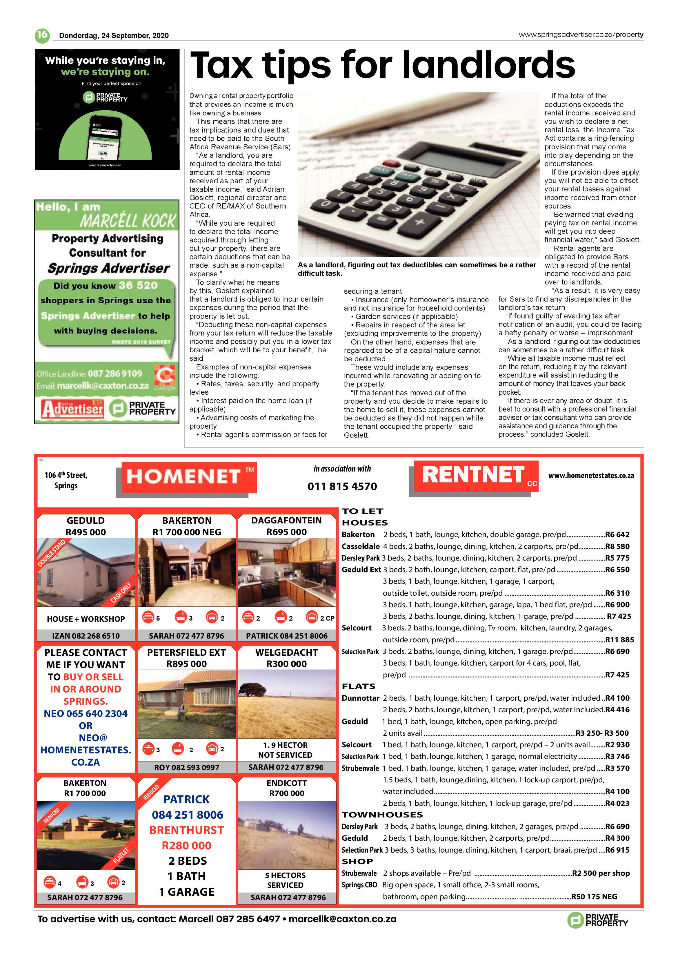 Springs Advertiser 24 September 2020 page 16