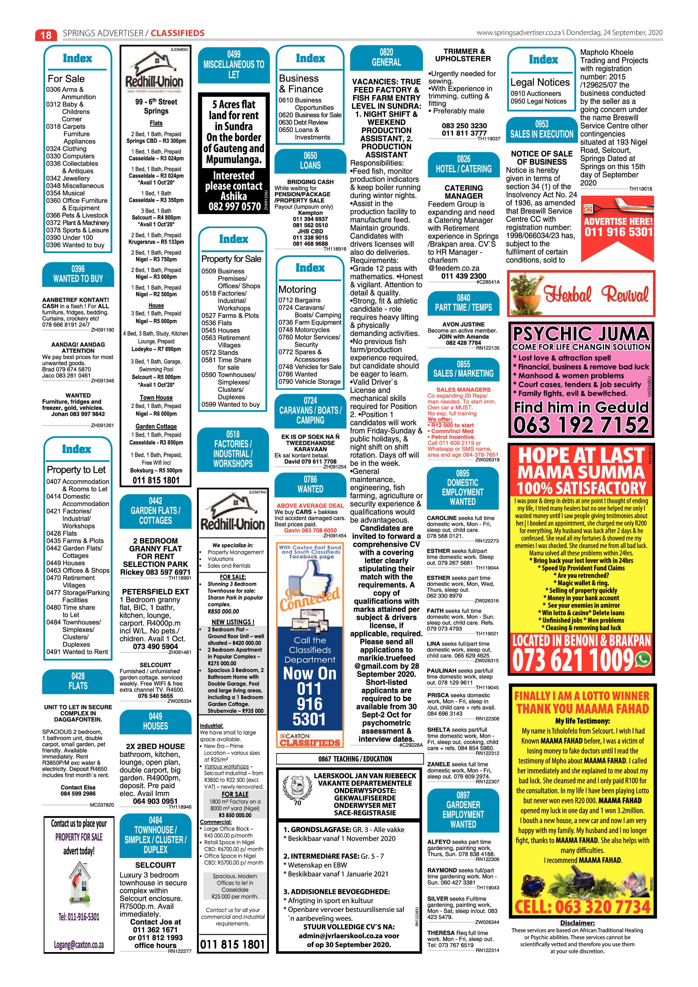 Springs Advertiser 24 September 2020 page 18