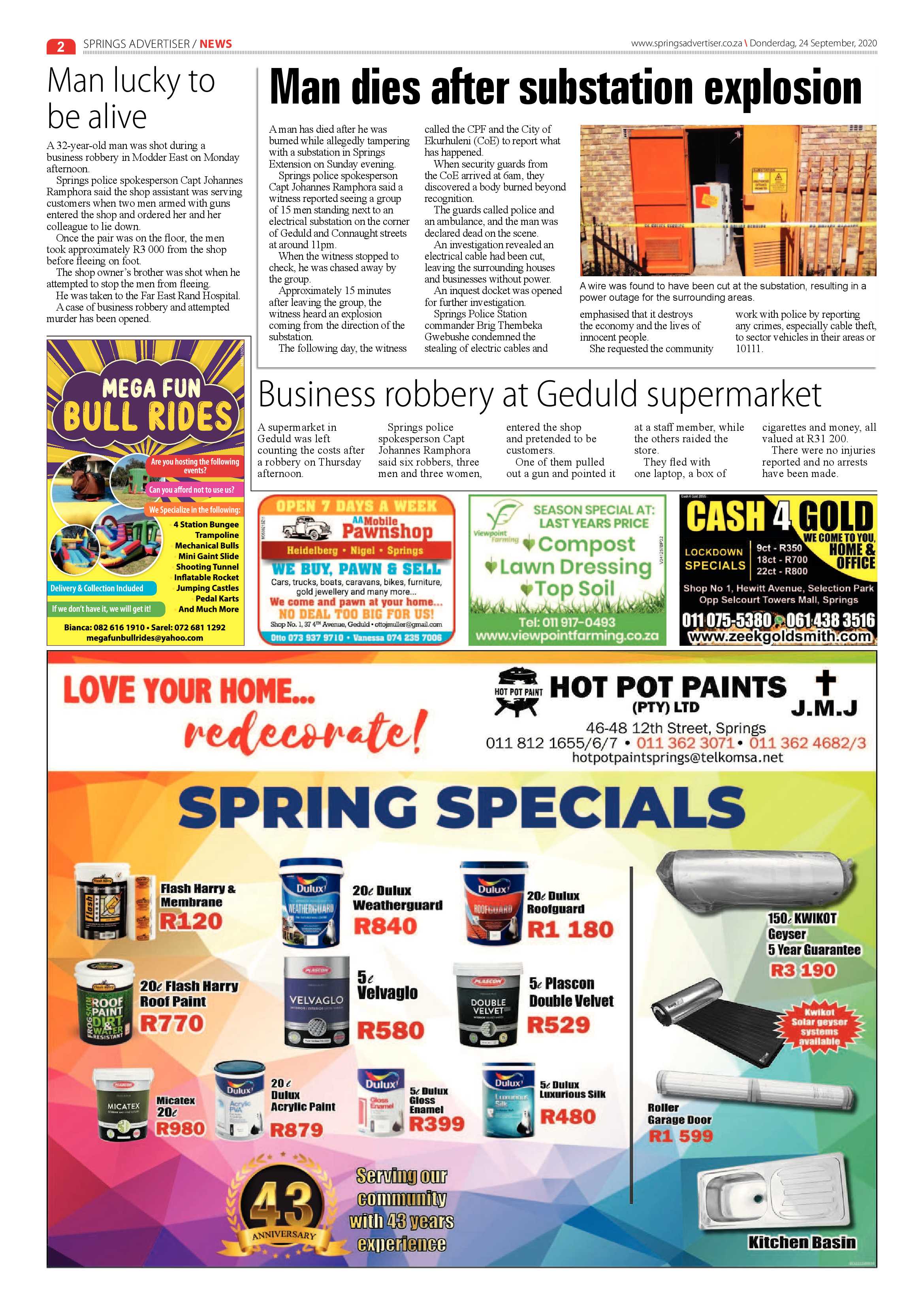 Springs Advertiser 24 September 2020 page 2
