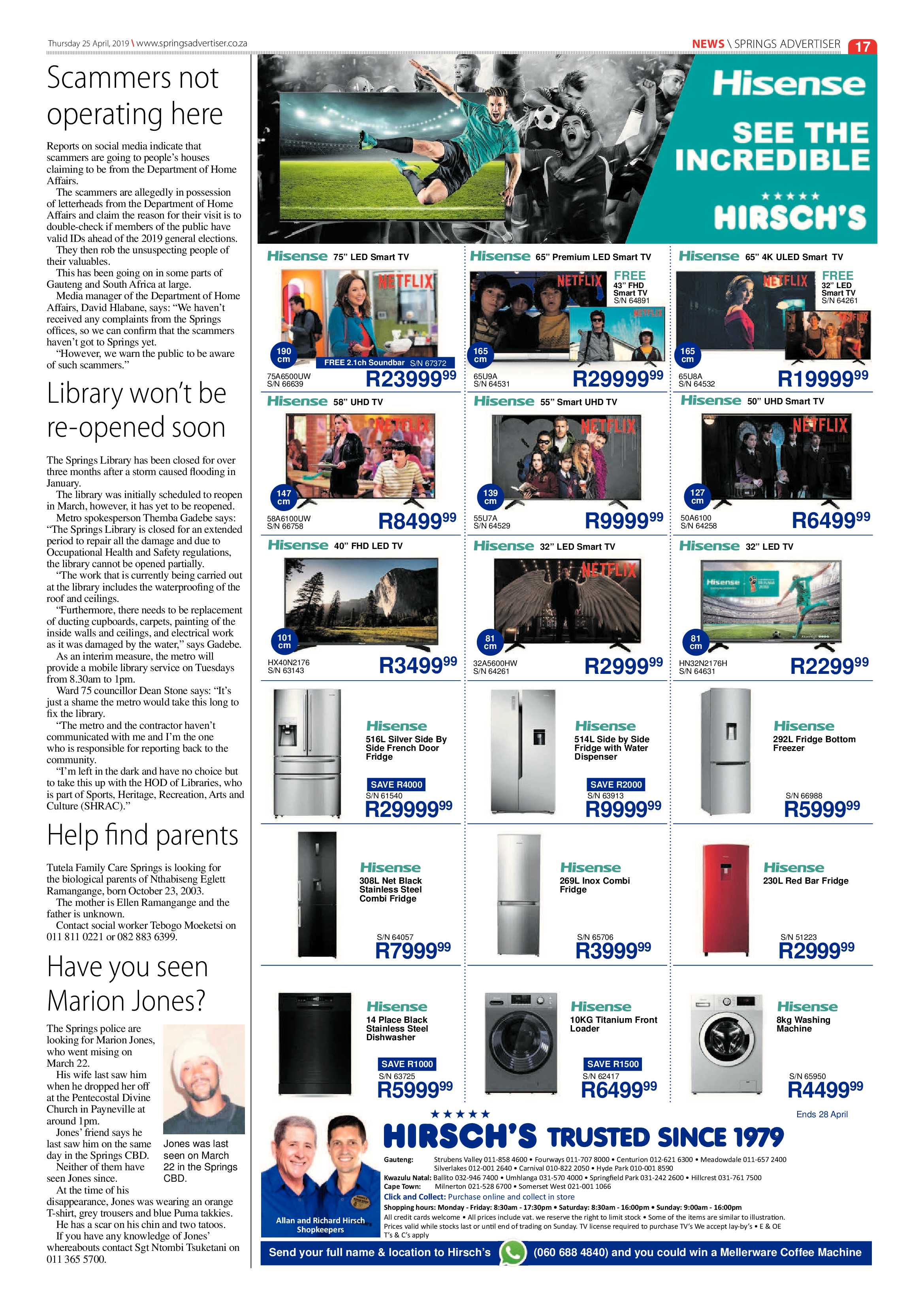 Springs Advertiser 25 April 2019 page 17