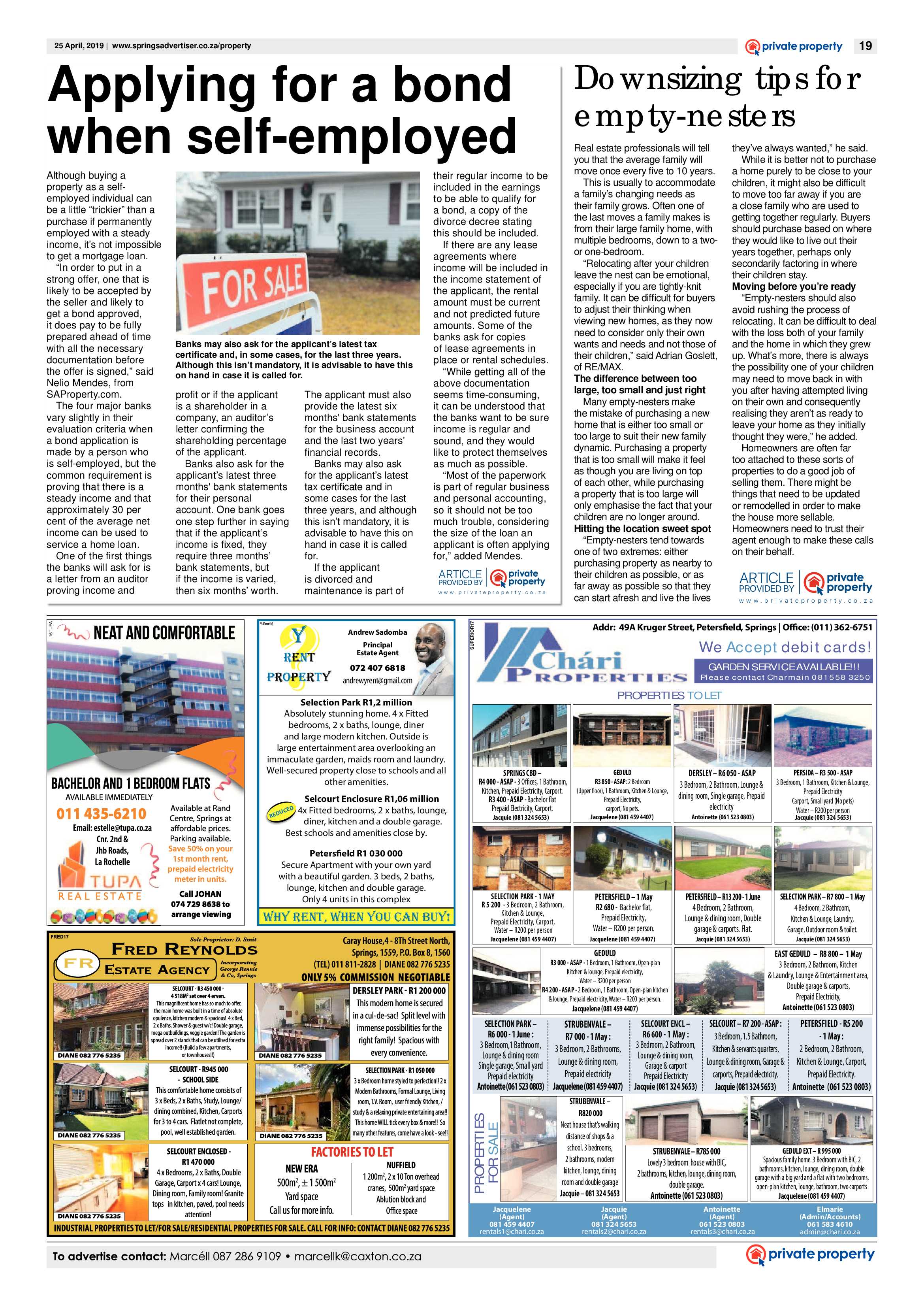 Springs Advertiser 25 April 2019 page 19