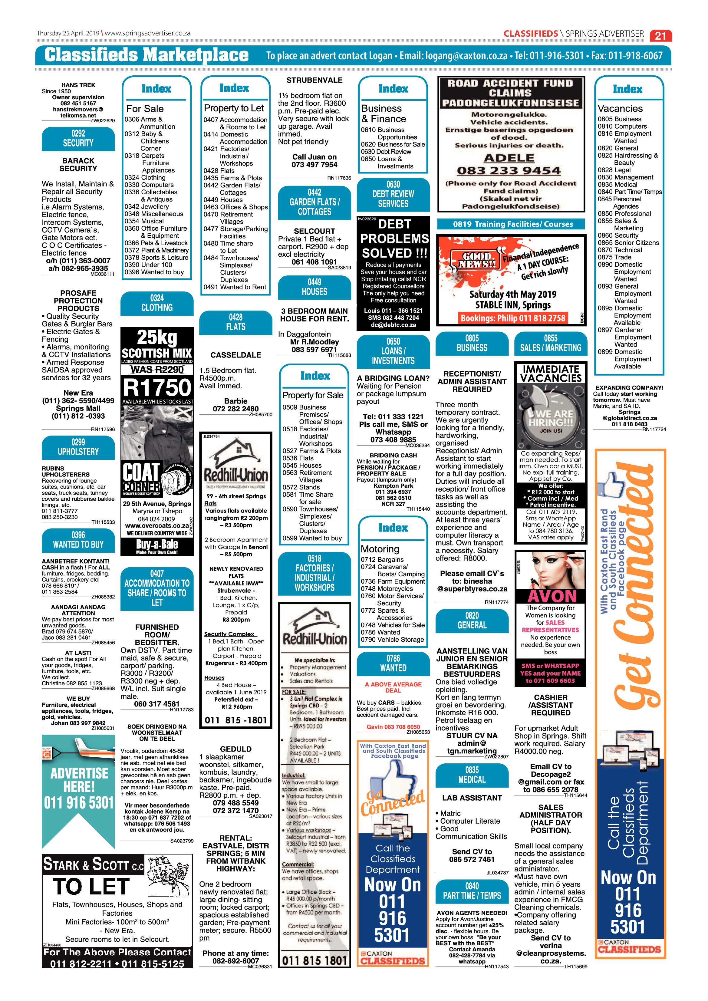 Springs Advertiser 25 April 2019 page 21