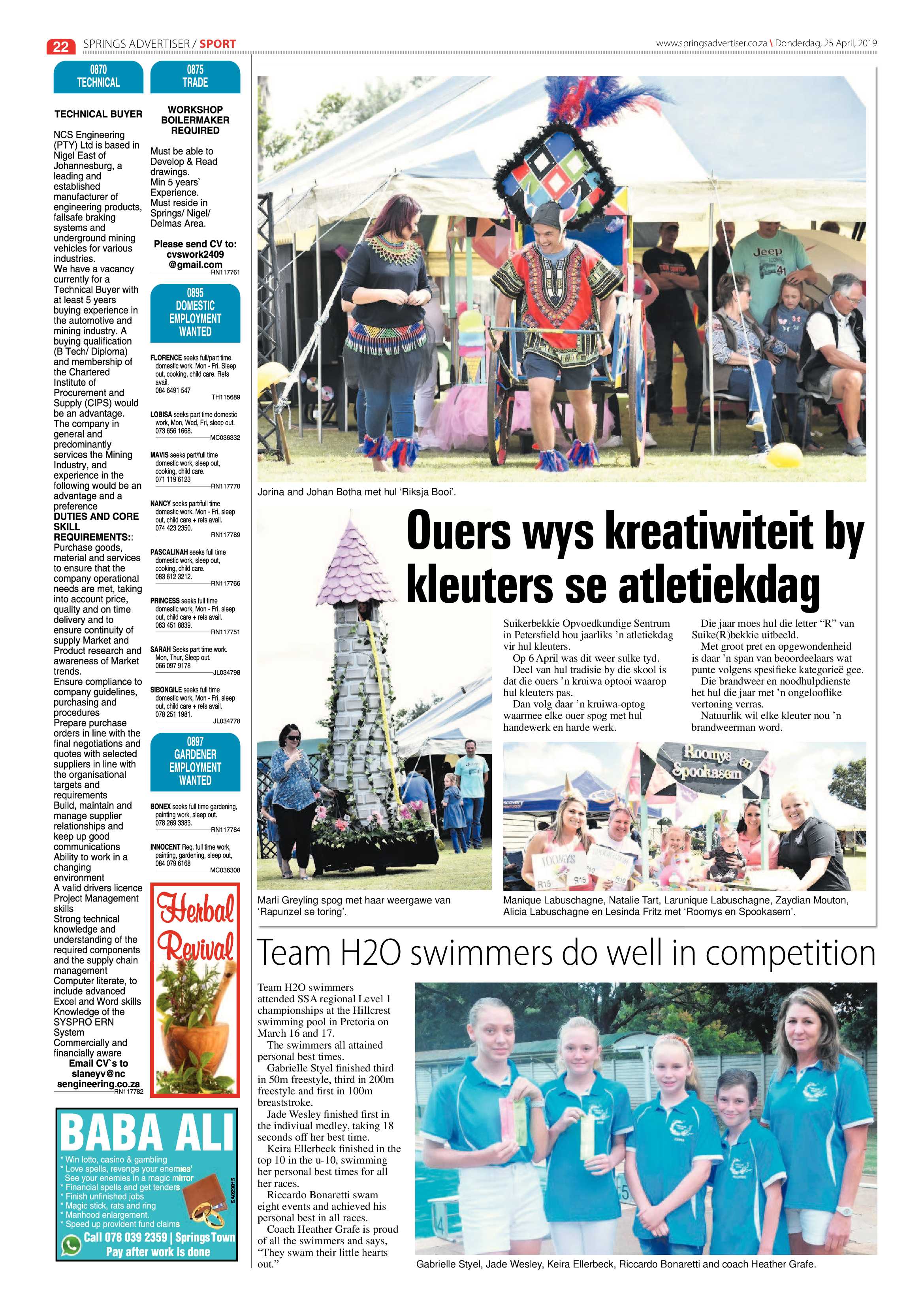 Springs Advertiser 25 April 2019 page 22