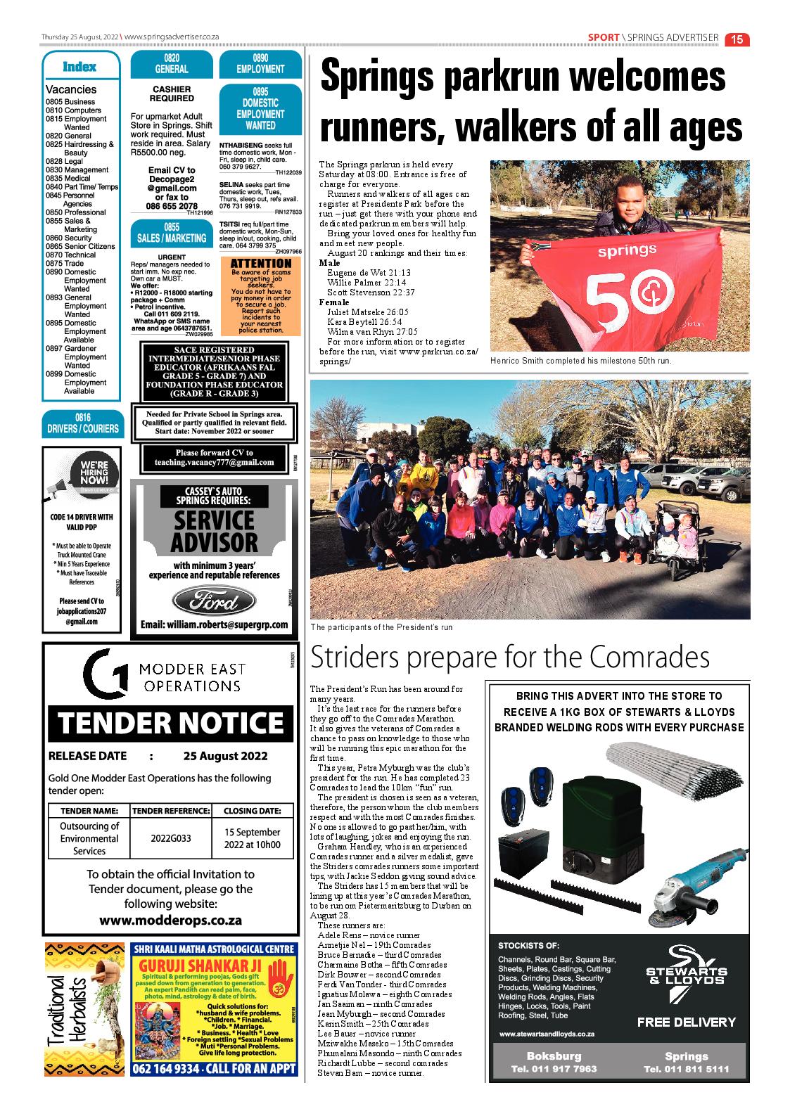 Springs Advertiser 25 August 2022 page 17