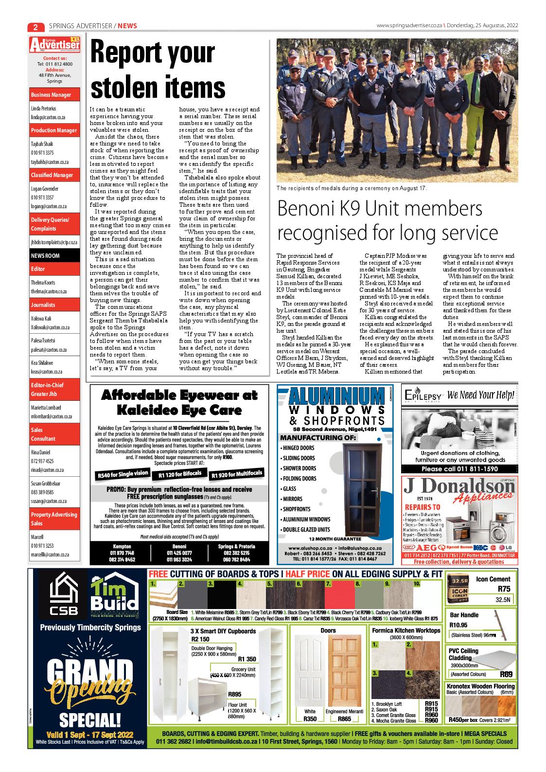 Springs Advertiser 25 August 2022 page 4