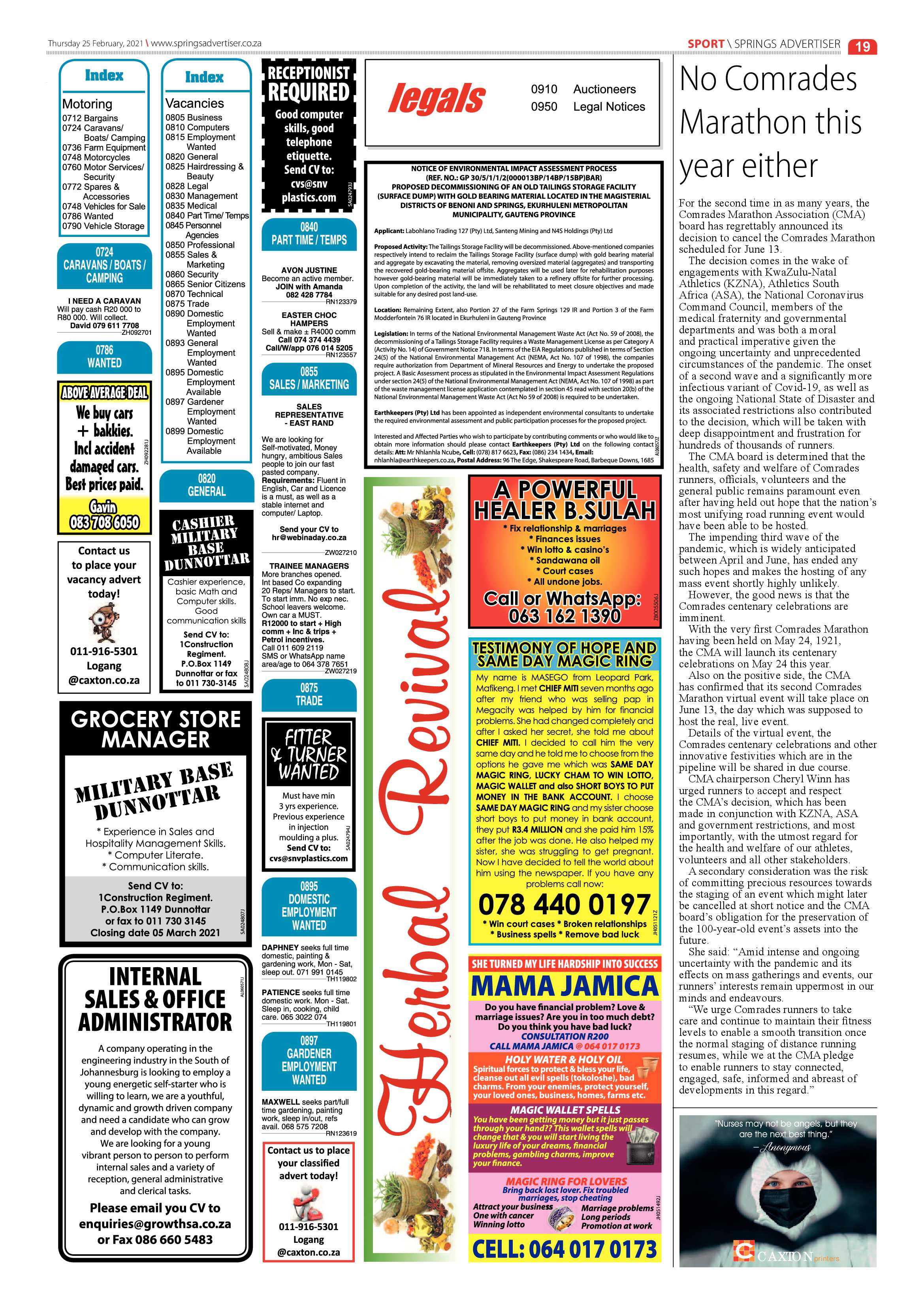 Springs Advertiser 25 February 2021 page 19