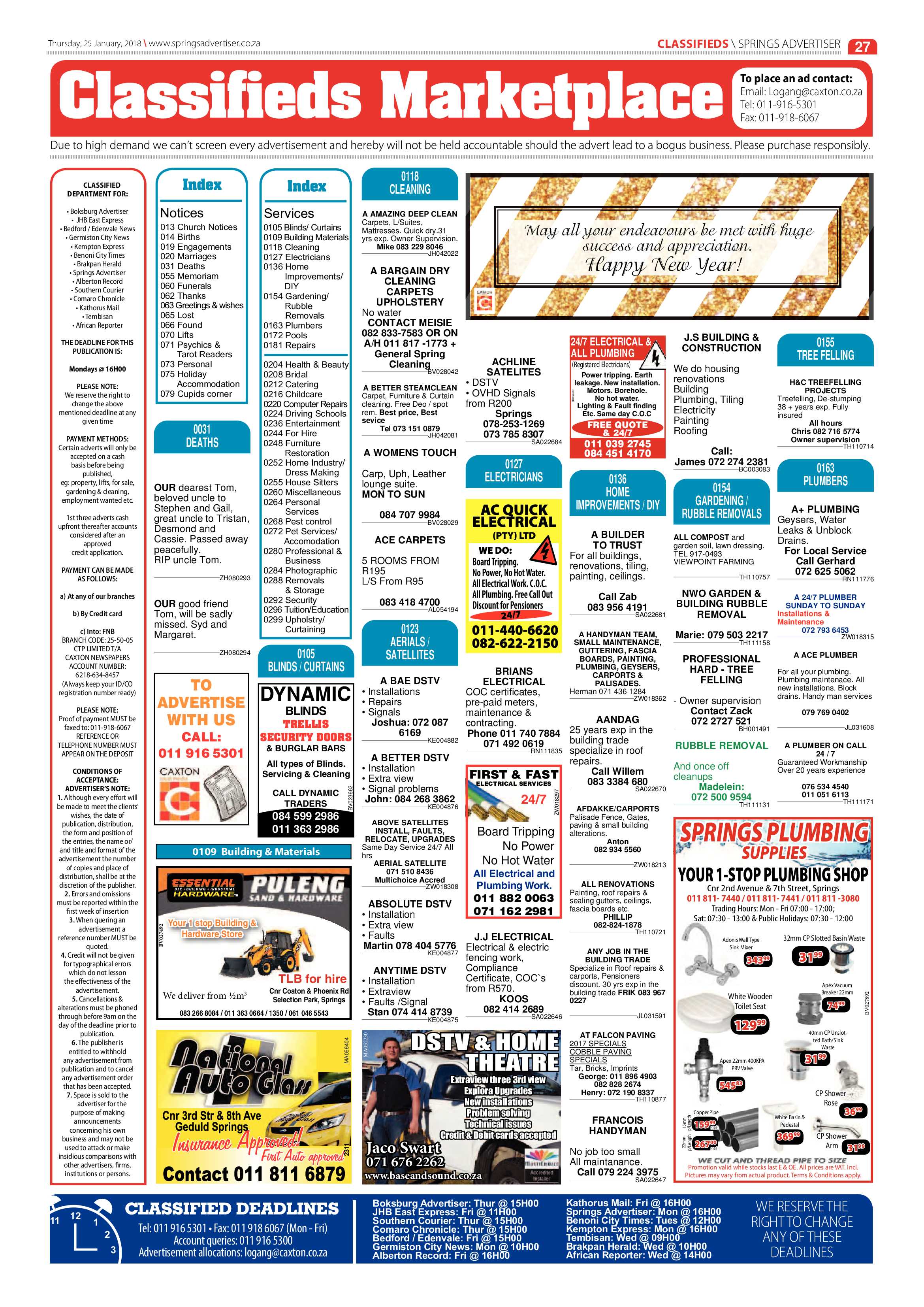 Springs Advertiser 25 January 2018 page 29
