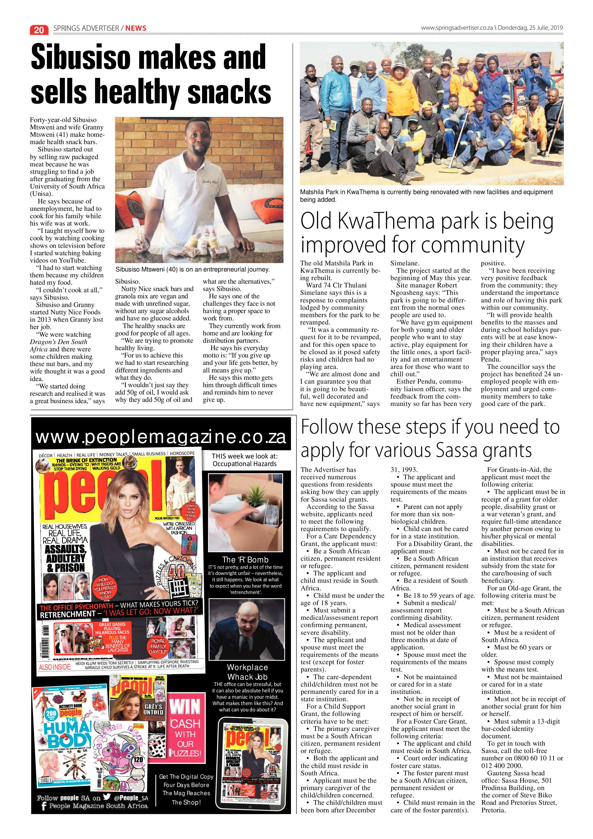 Springs Advertiser 25 July 2019 page 20