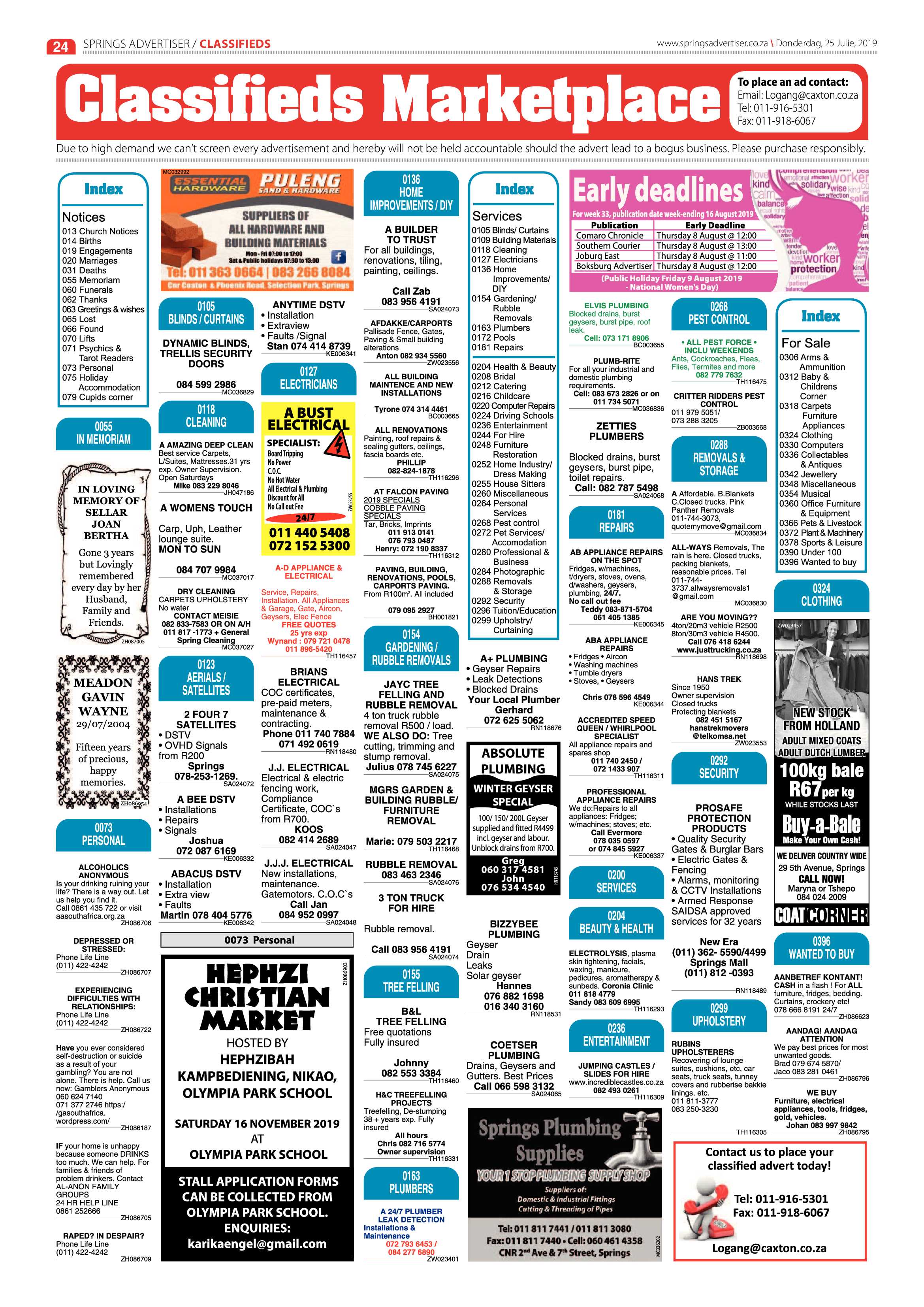 Springs Advertiser 25 July 2019 page 24