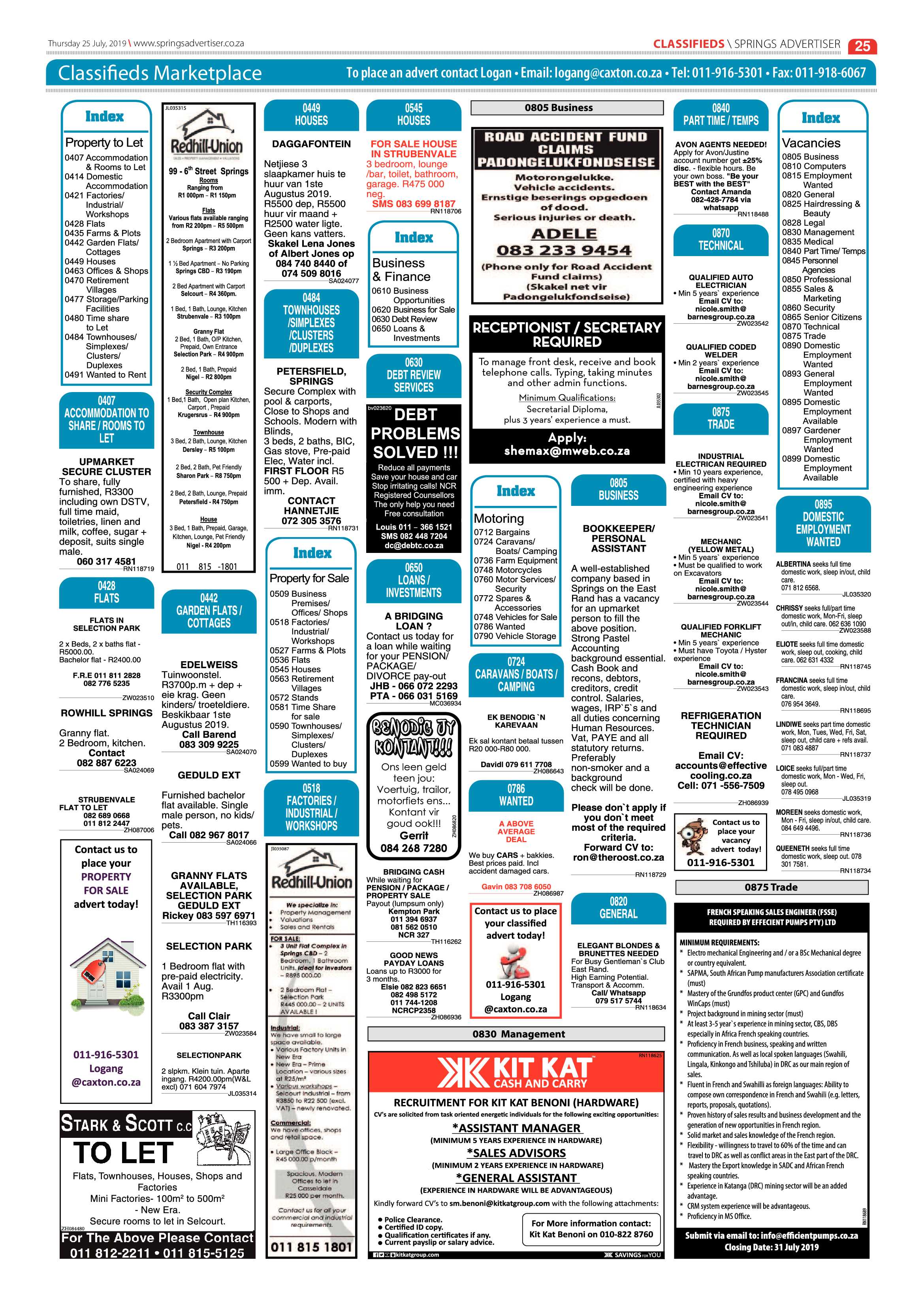 Springs Advertiser 25 July 2019 page 25