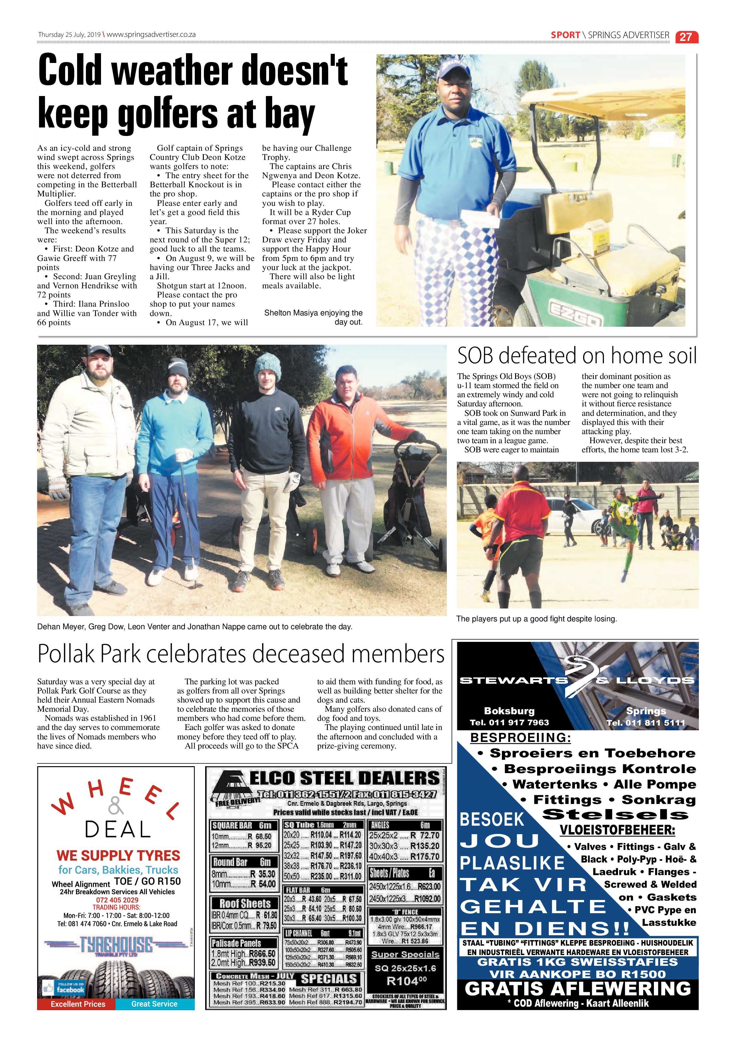 Springs Advertiser 25 July 2019 page 27