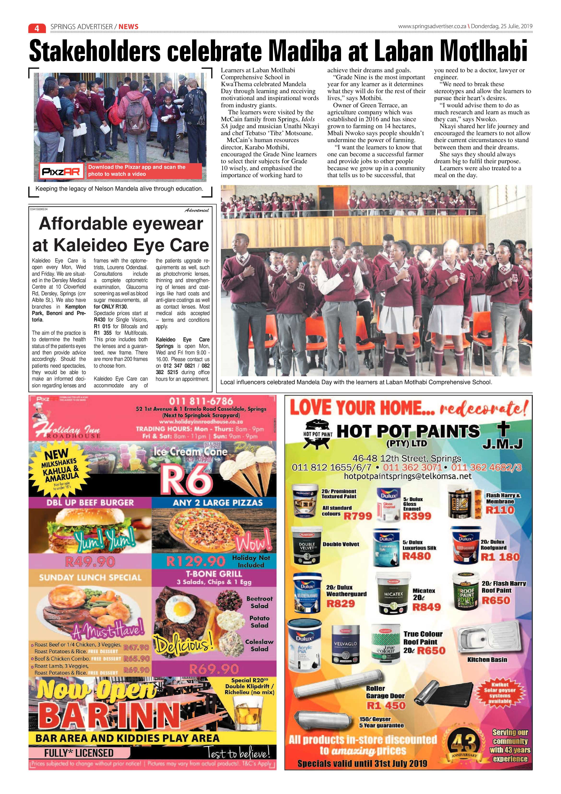Springs Advertiser 25 July 2019 page 4