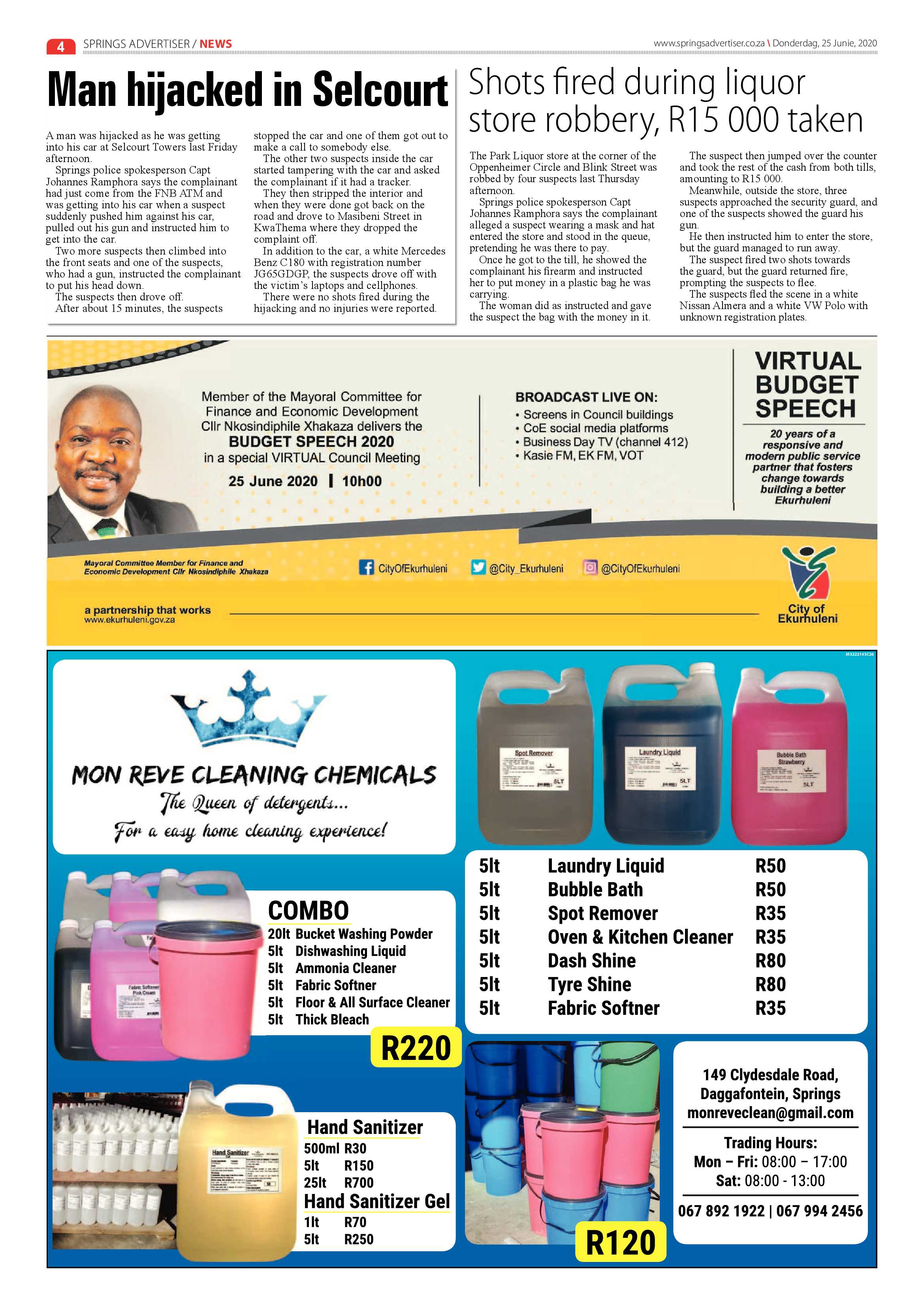 Springs Advertiser 25 June 2020 page 4