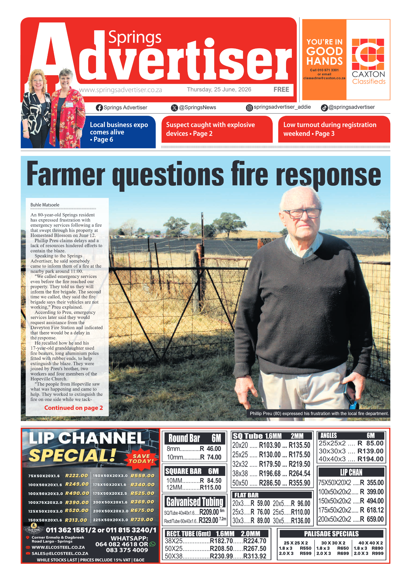 Springs Advertiser 25 June 2026 page 1