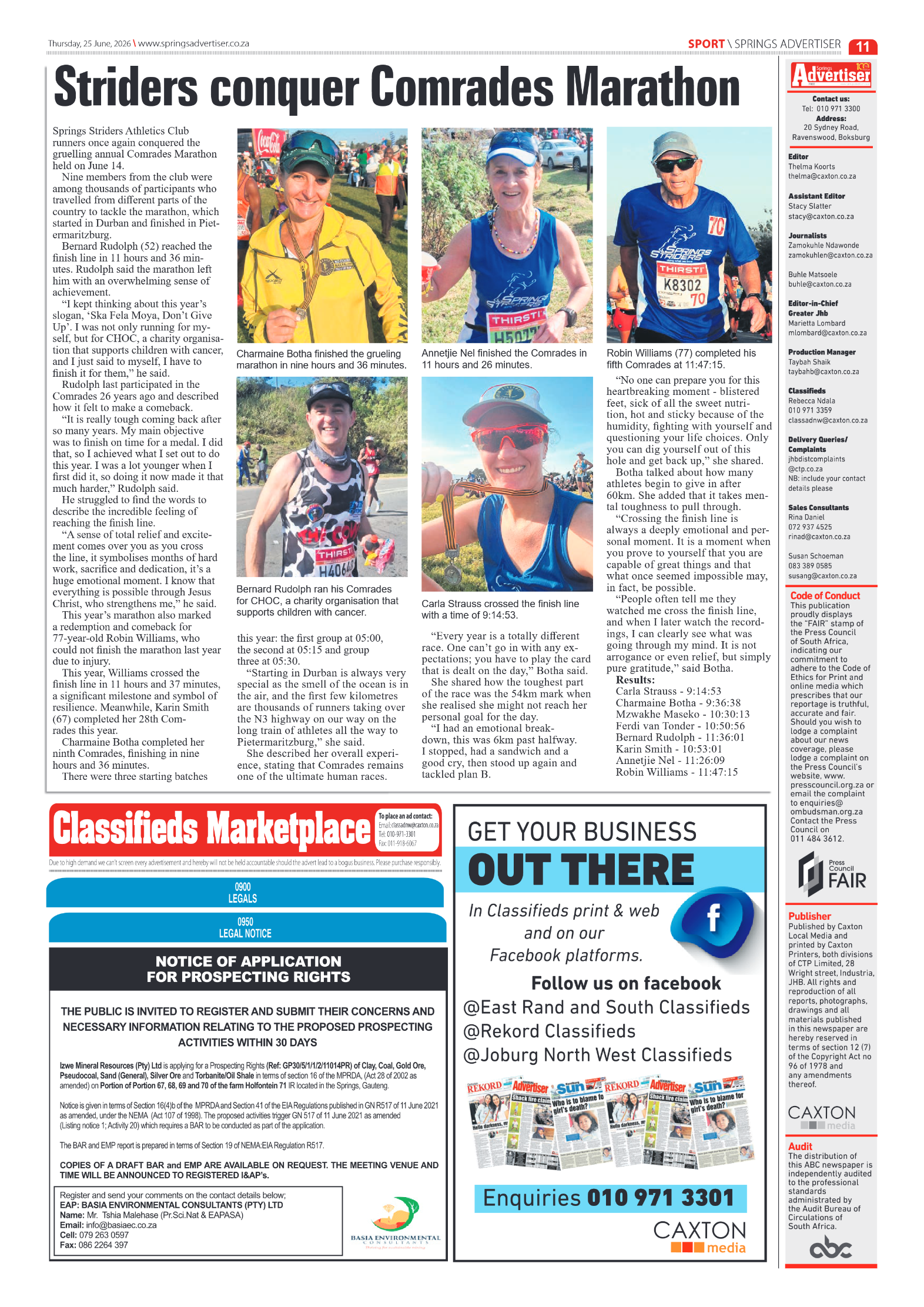 Springs Advertiser 25 June 2026 page 11