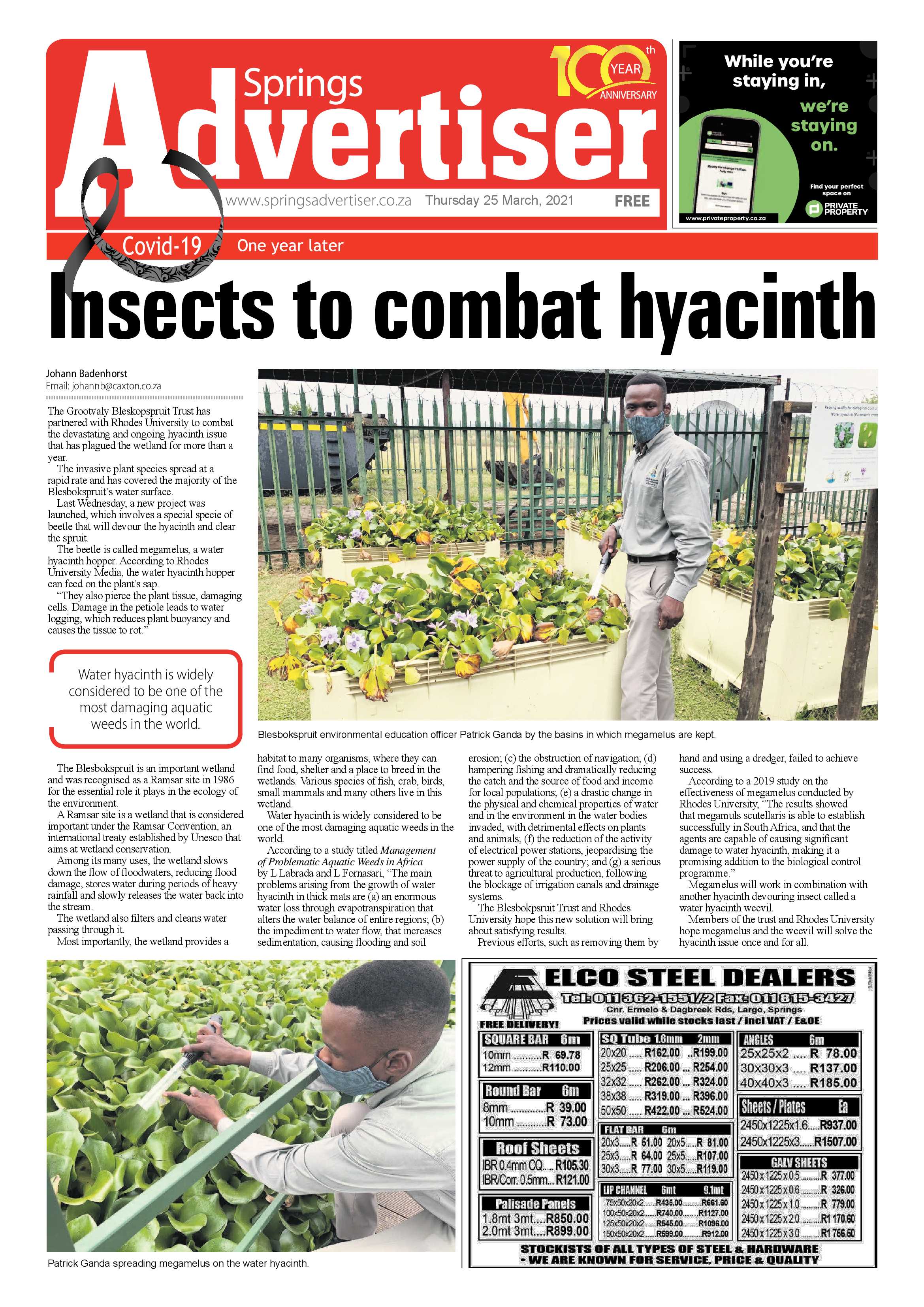 Springs Advertiser 25 March 2021 page 1