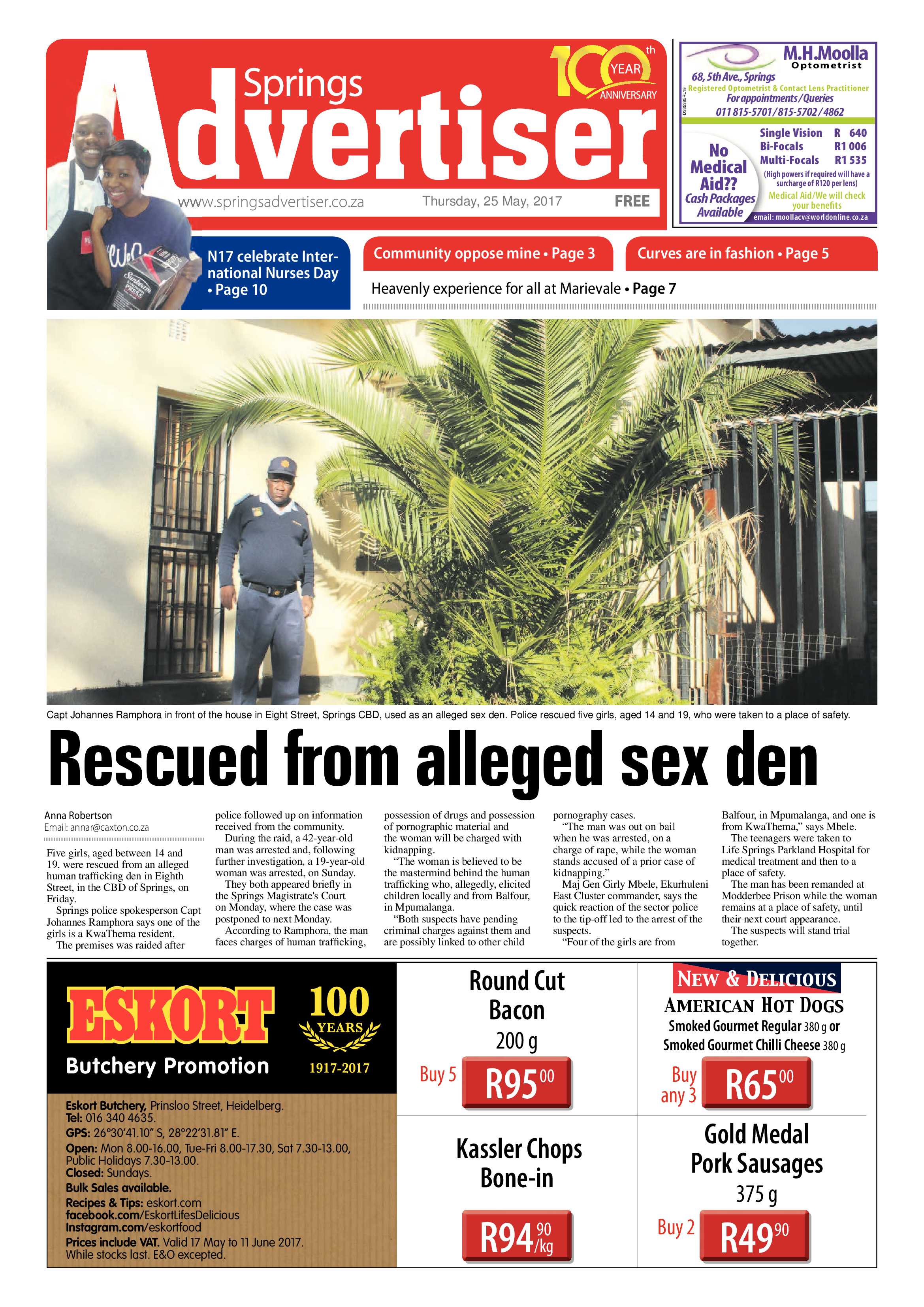 Springs Advertiser 25 May 2017 page 1