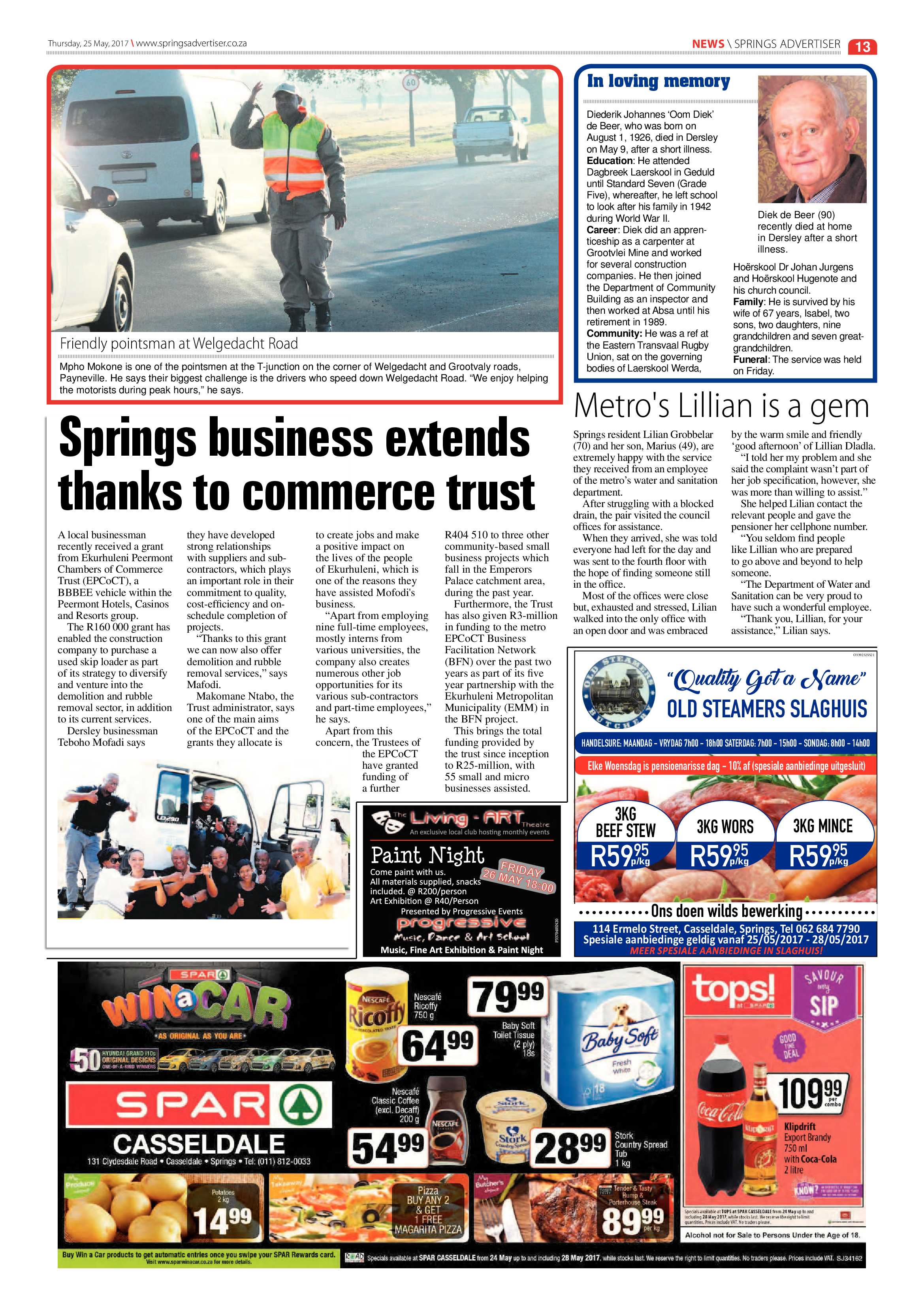 Springs Advertiser 25 May 2017 page 13