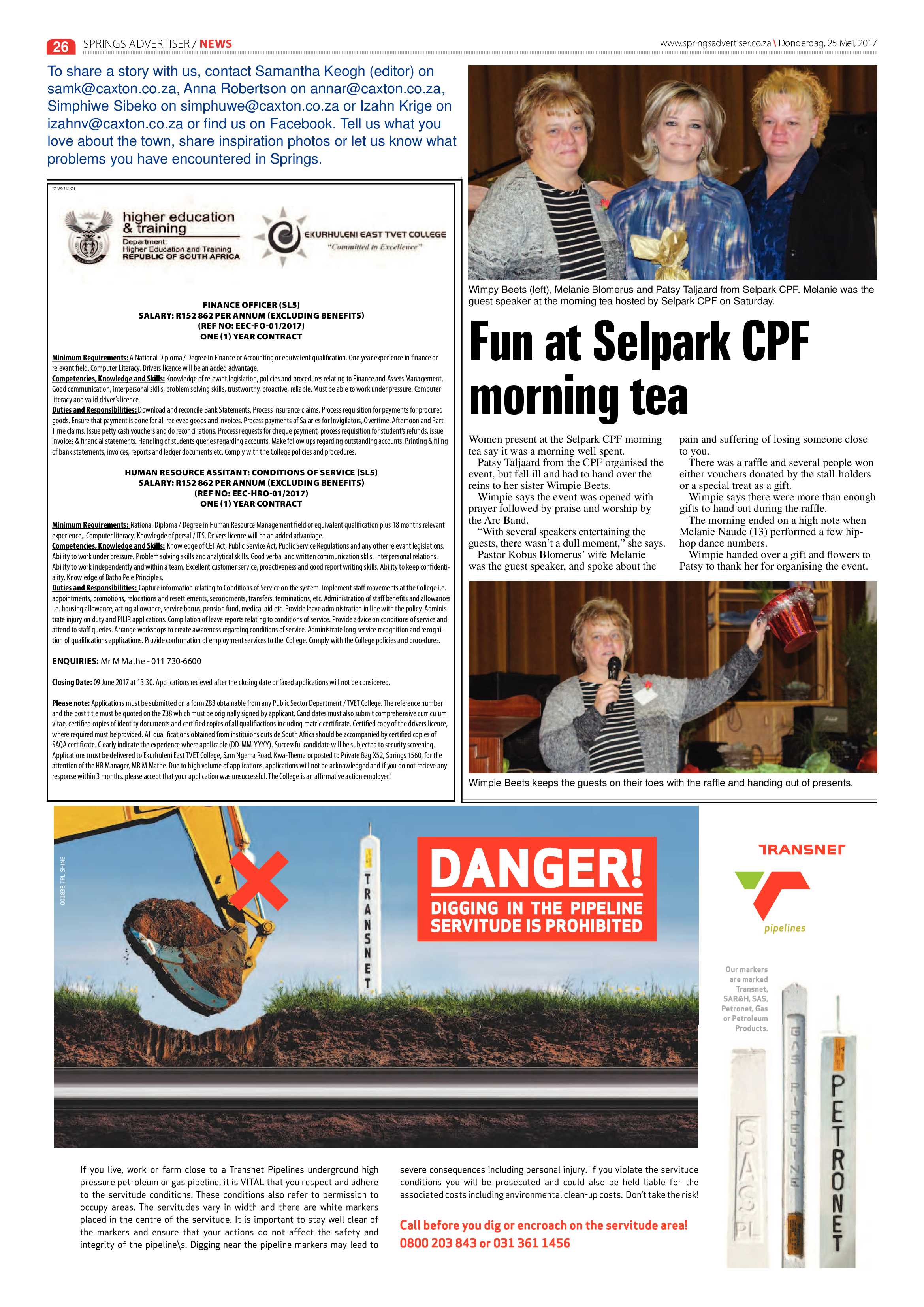 Springs Advertiser 25 May 2017 page 26
