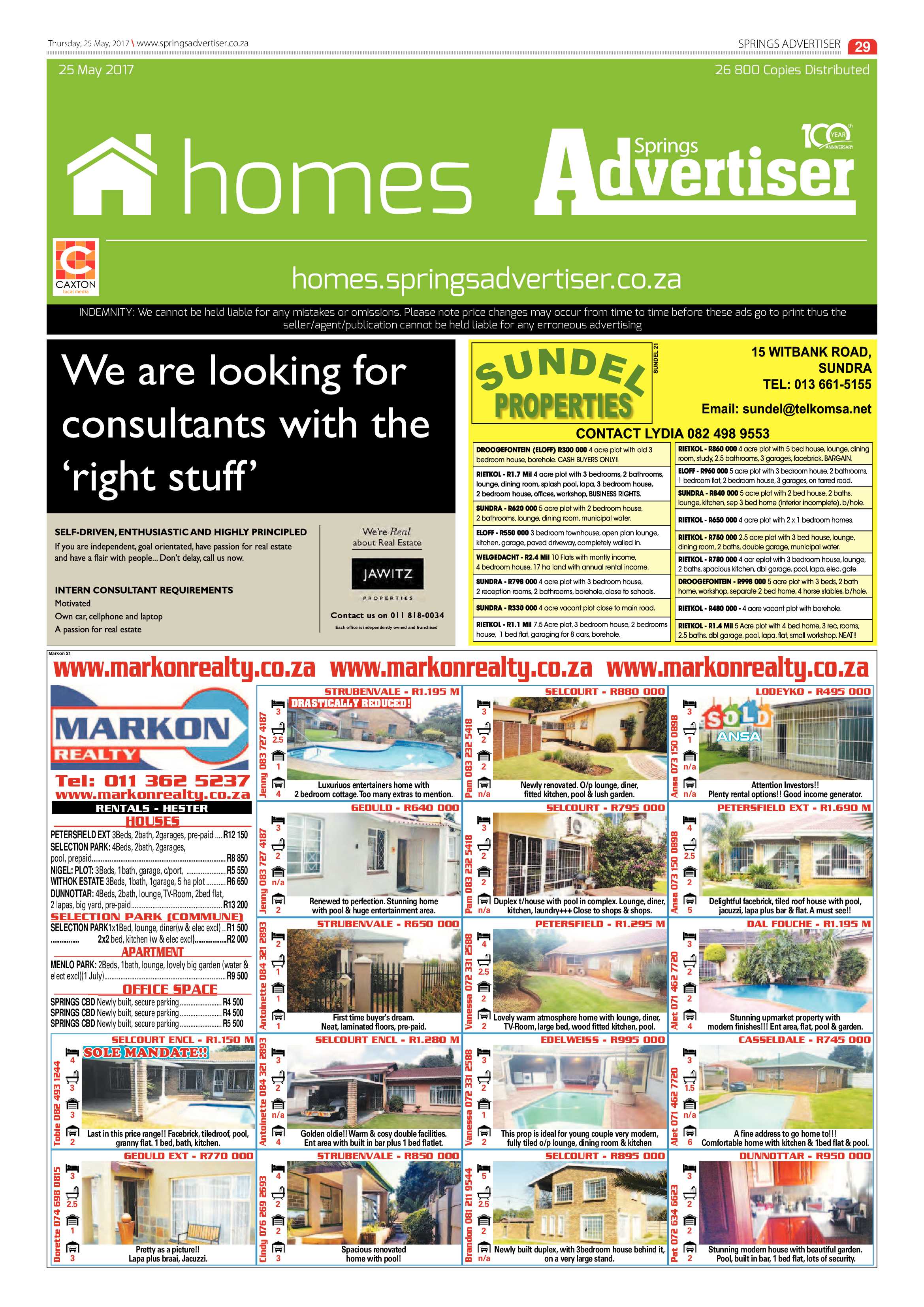 Springs Advertiser 25 May 2017 page 29