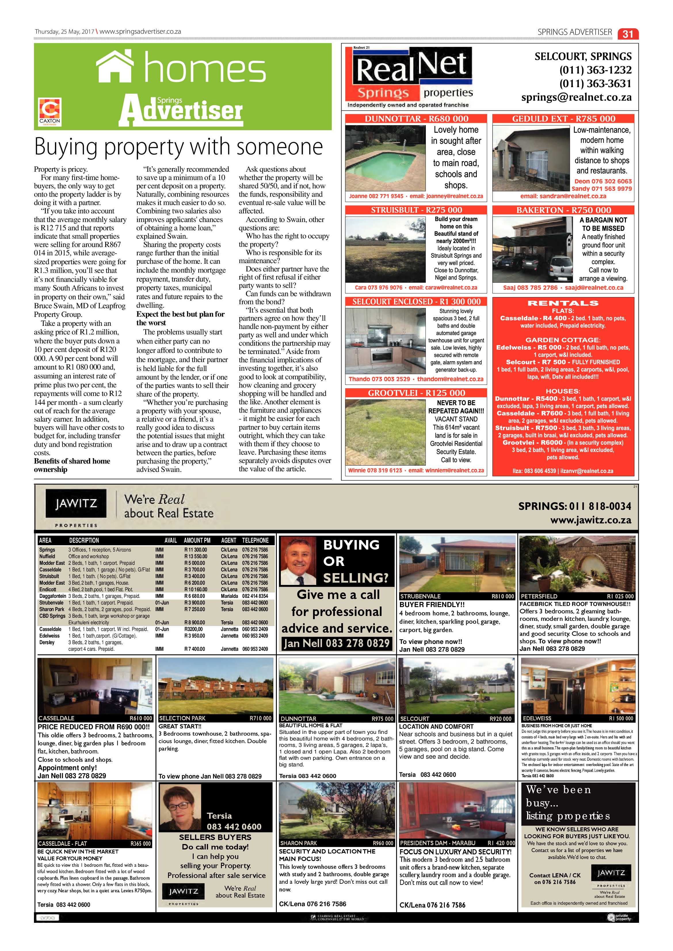 Springs Advertiser 25 May 2017 page 31