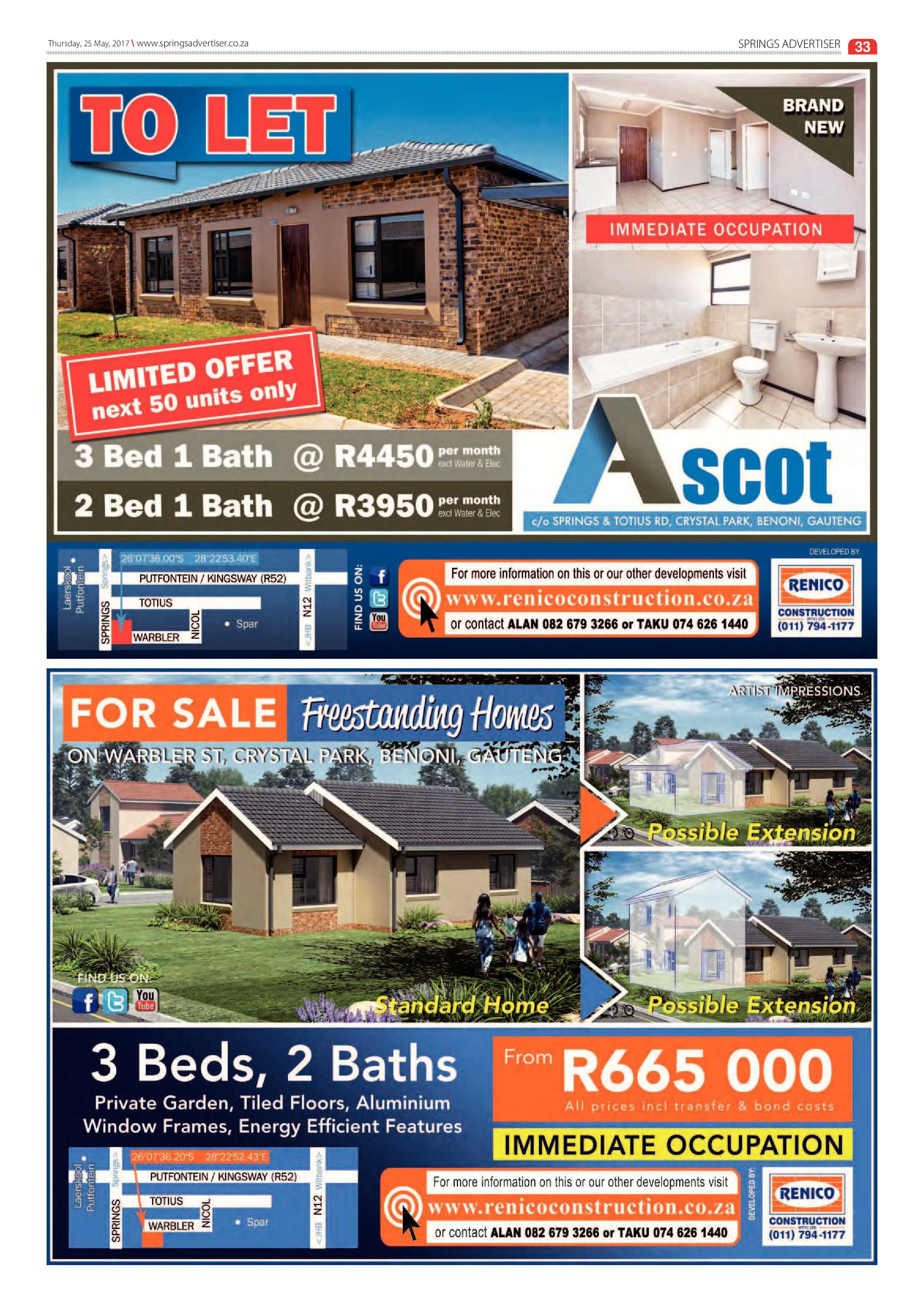 Springs Advertiser 25 May 2017 page 33