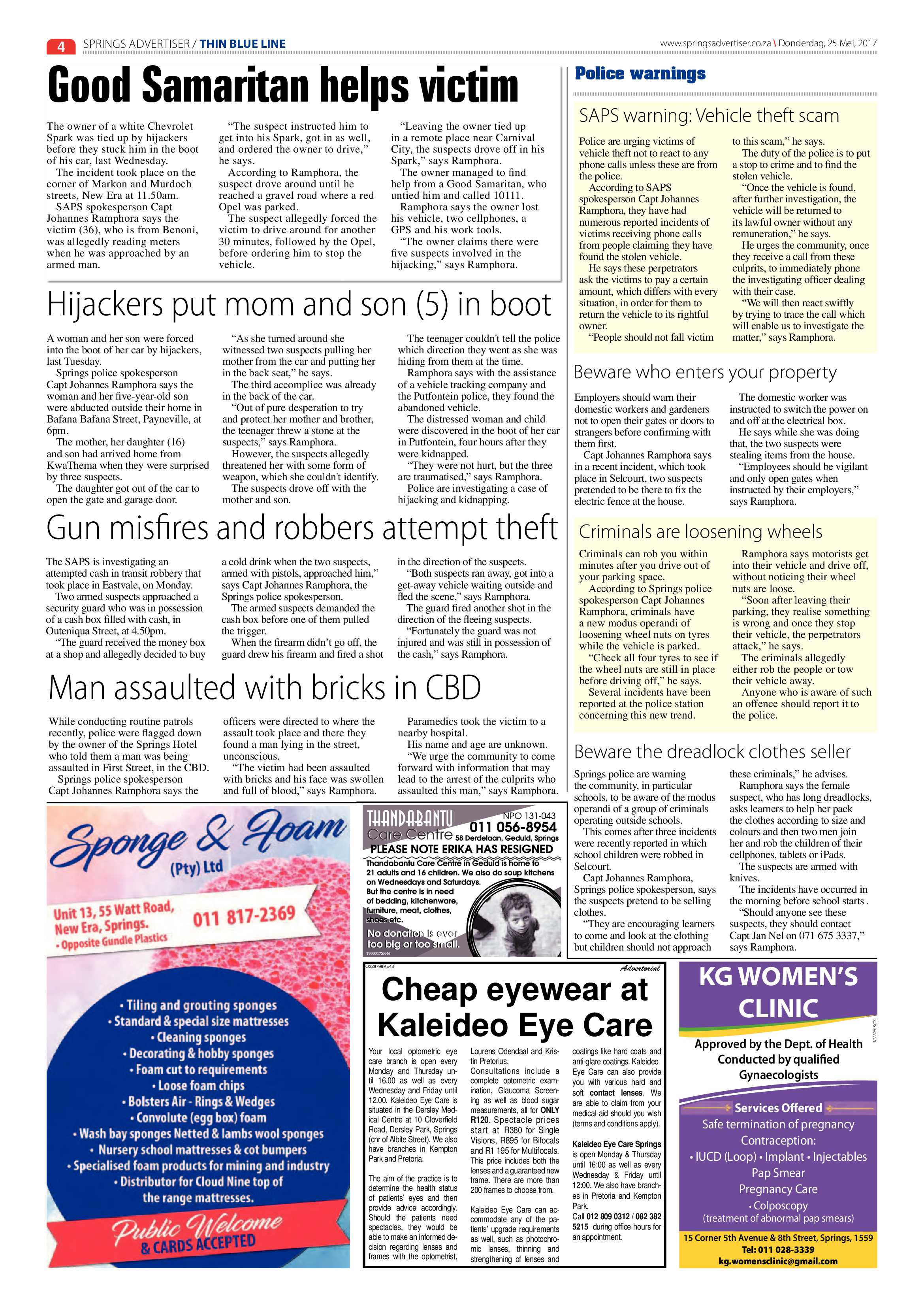 Springs Advertiser 25 May 2017 page 4