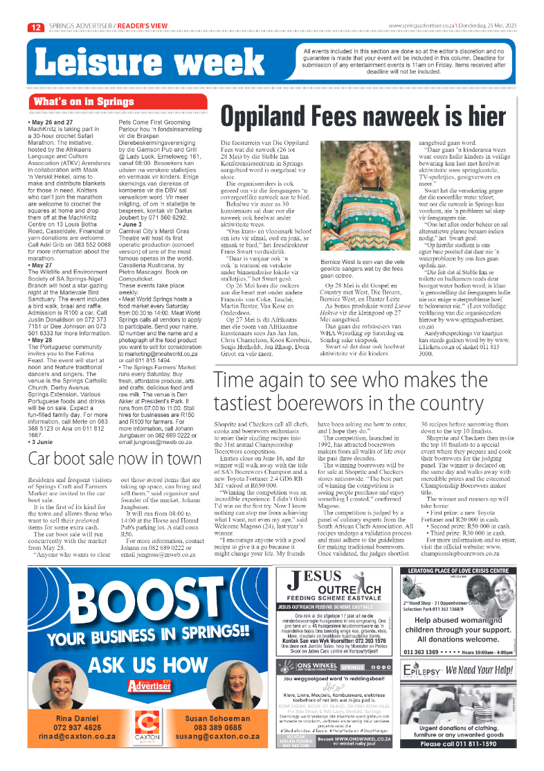 Springs Advertiser 25 May 2023 page 12