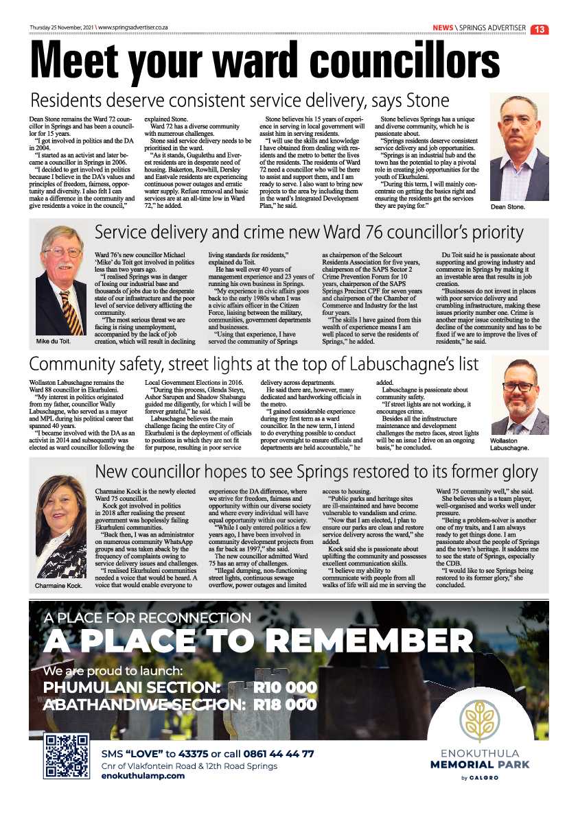 Springs Advertiser 25 November 2021 page 15