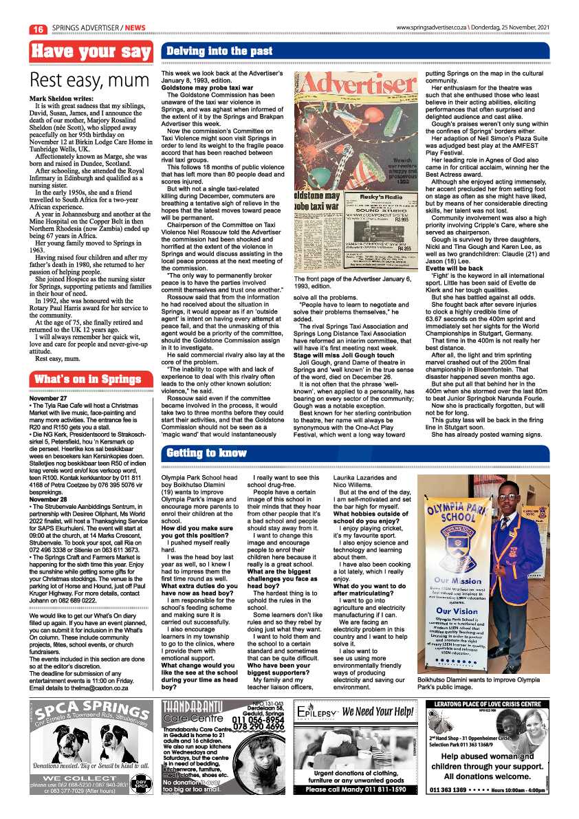 Springs Advertiser 25 November 2021 page 18