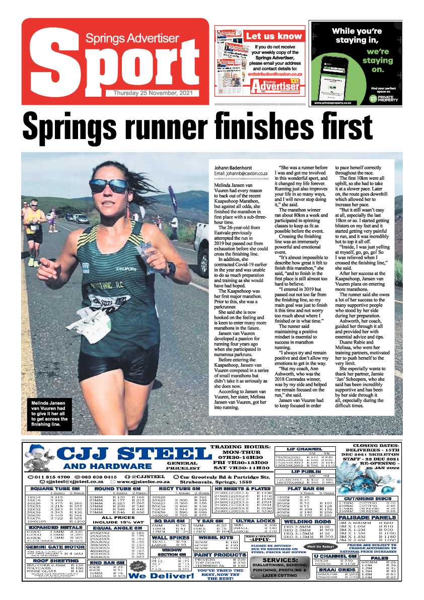 Springs Advertiser 25 November 2021 page 26