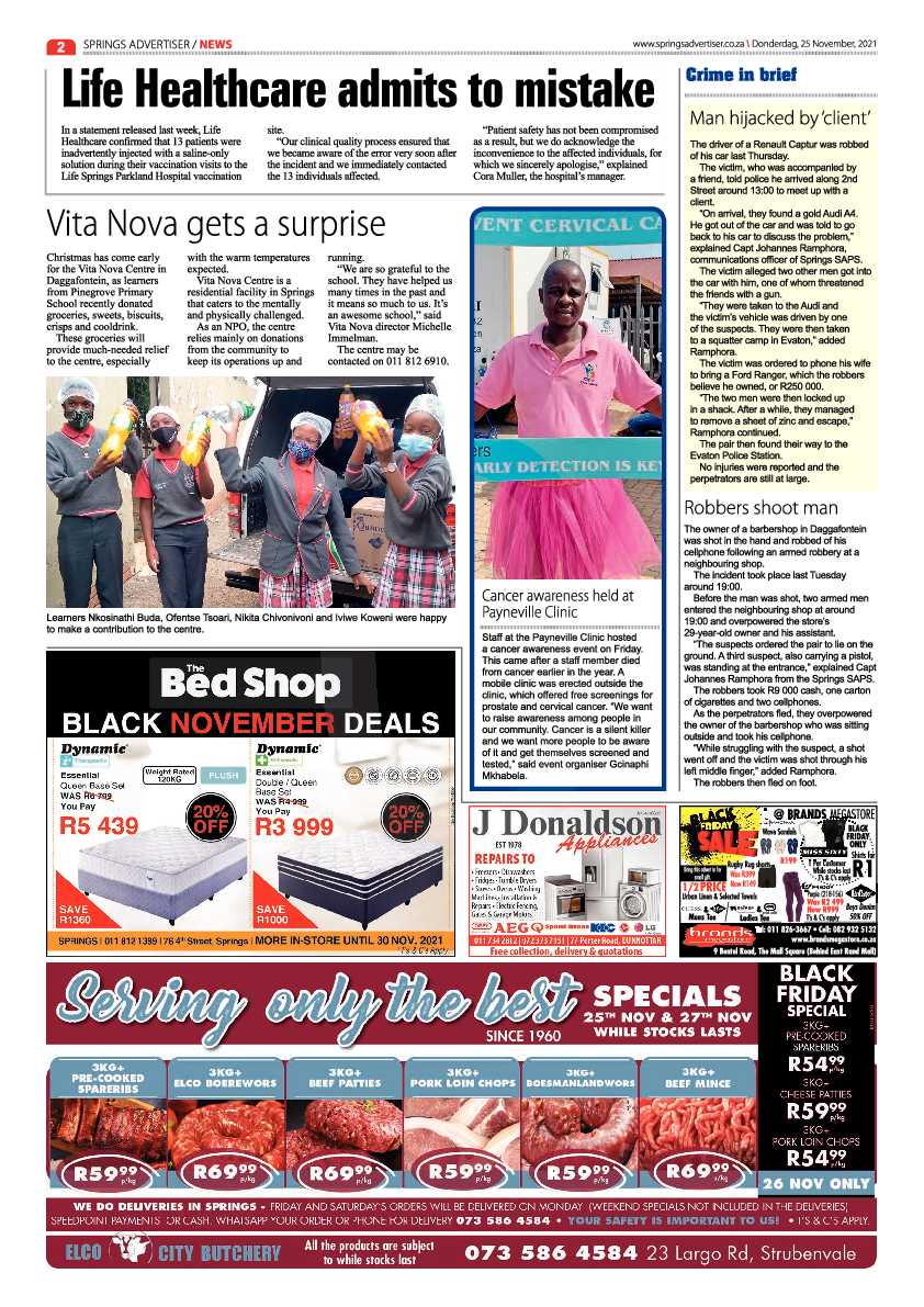 Springs Advertiser 25 November 2021 page 4
