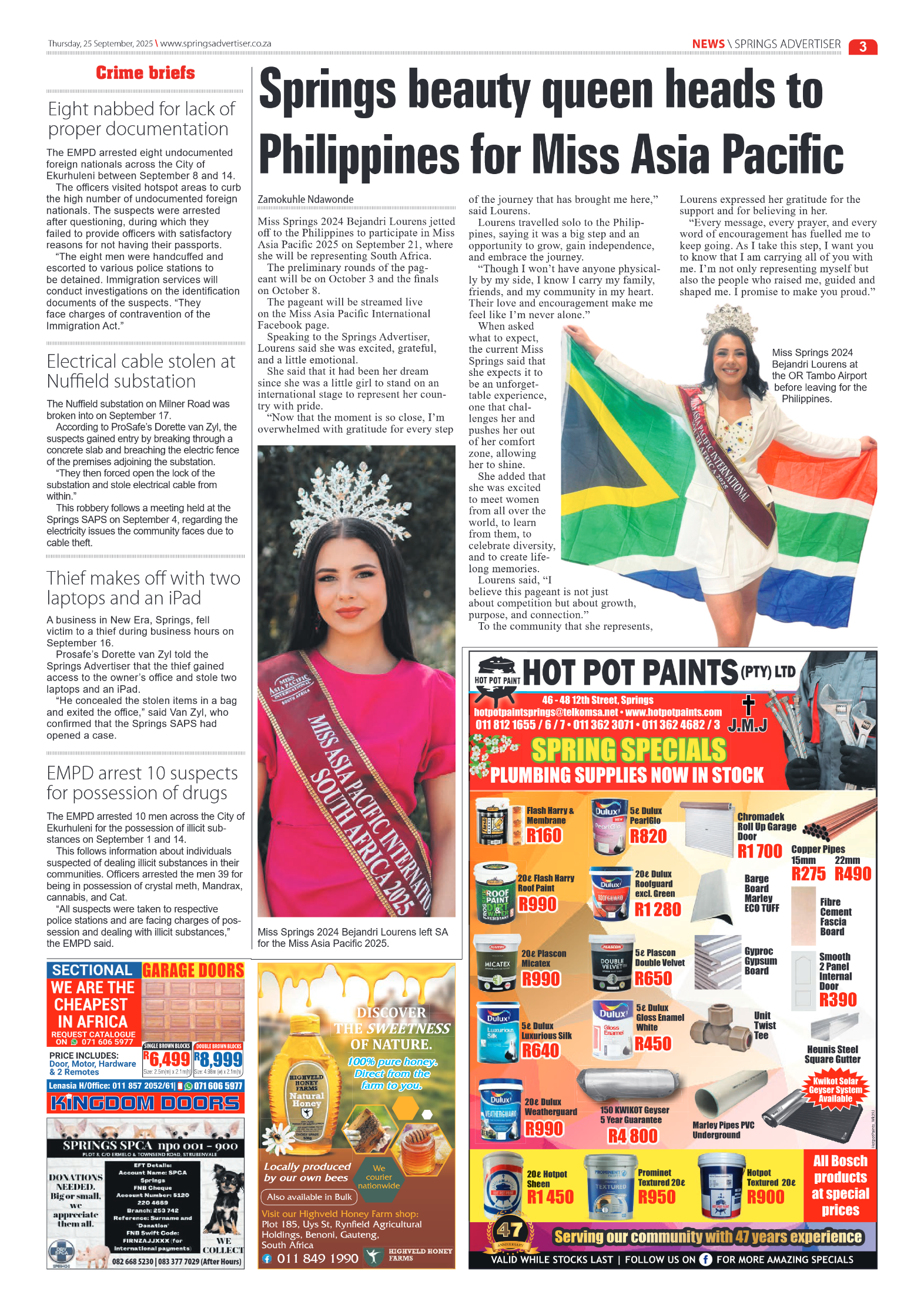 Springs Advertiser 25 September 2025 page 3