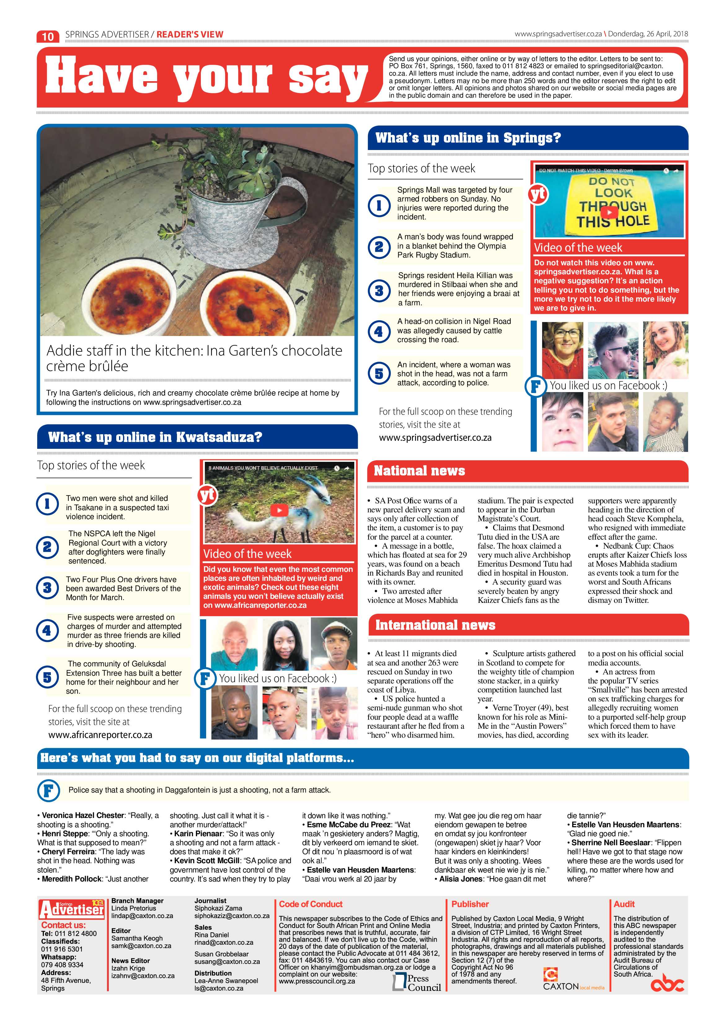 Springs Advertiser 26 April 2018 page 12