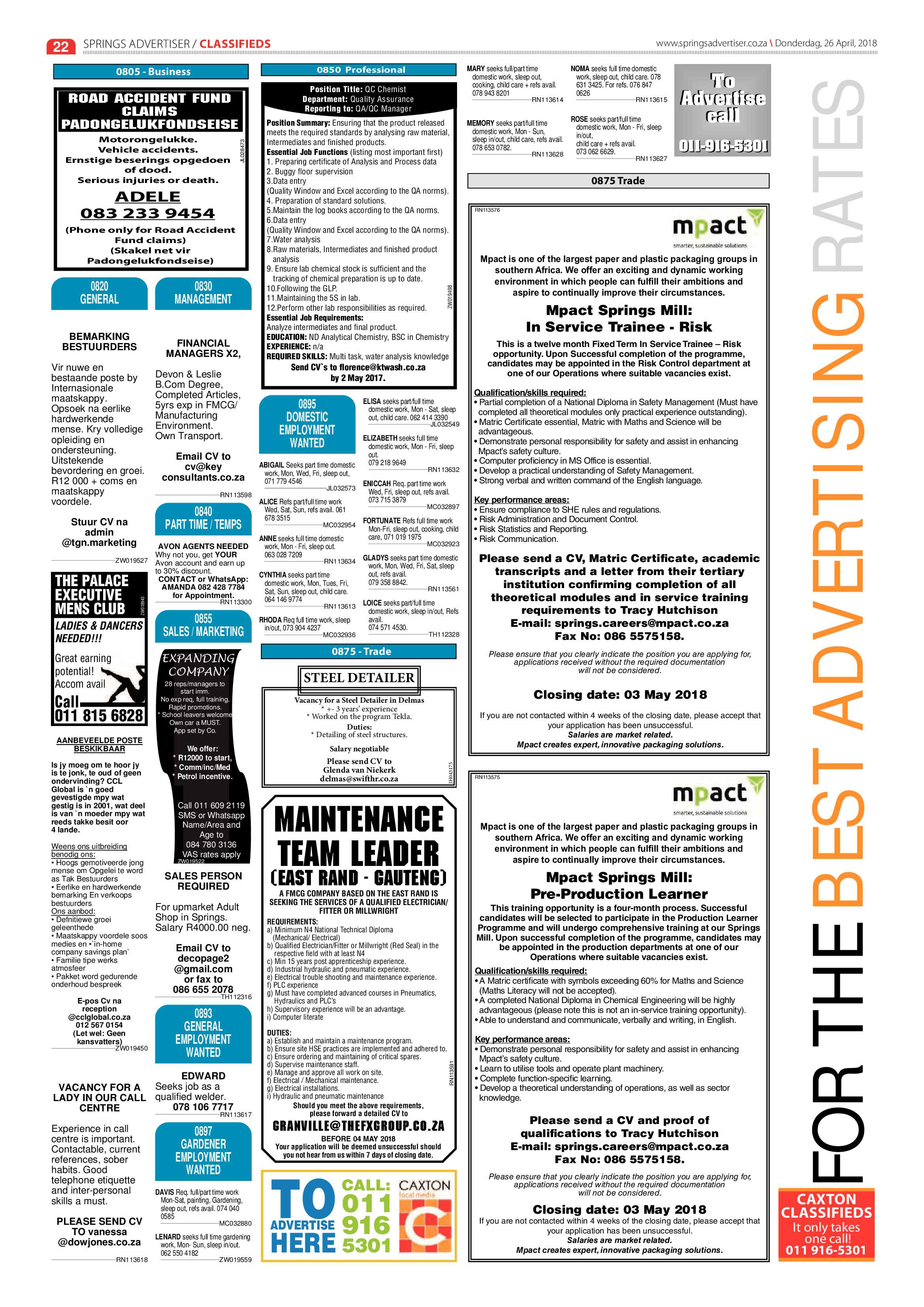 Springs Advertiser 26 April 2018 page 24