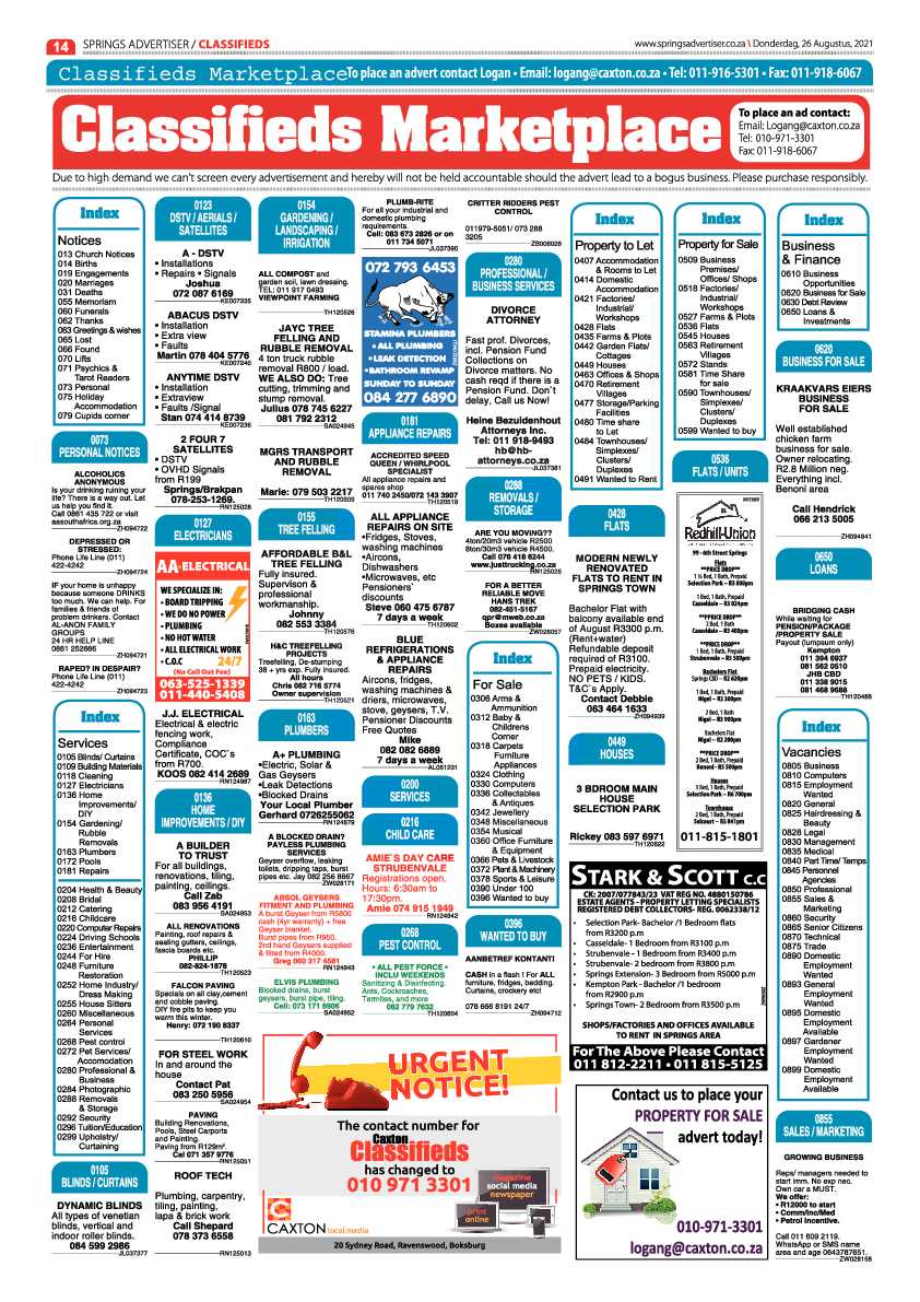 Springs Advertiser 26 August 2021 page 14