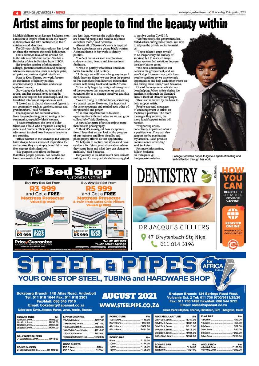 Springs Advertiser 26 August 2021 page 4
